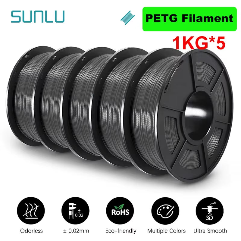 5KG 3D Filament PLA/PLA PLUS/PETG/ABS Filamnet 1.75Mm 5Roll 1KG Neatly Wound 3D Printer Filament for 3D Printer