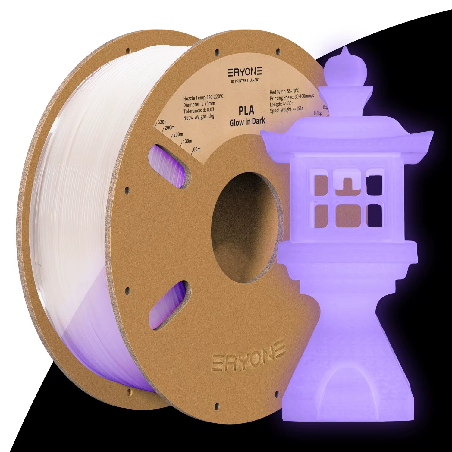 Luminous PLA Filament 1KG 1.75Mm Diameter Glow in the Dark High Quality PLA ±0.03 Tolerance for 3D Printing New Arrival