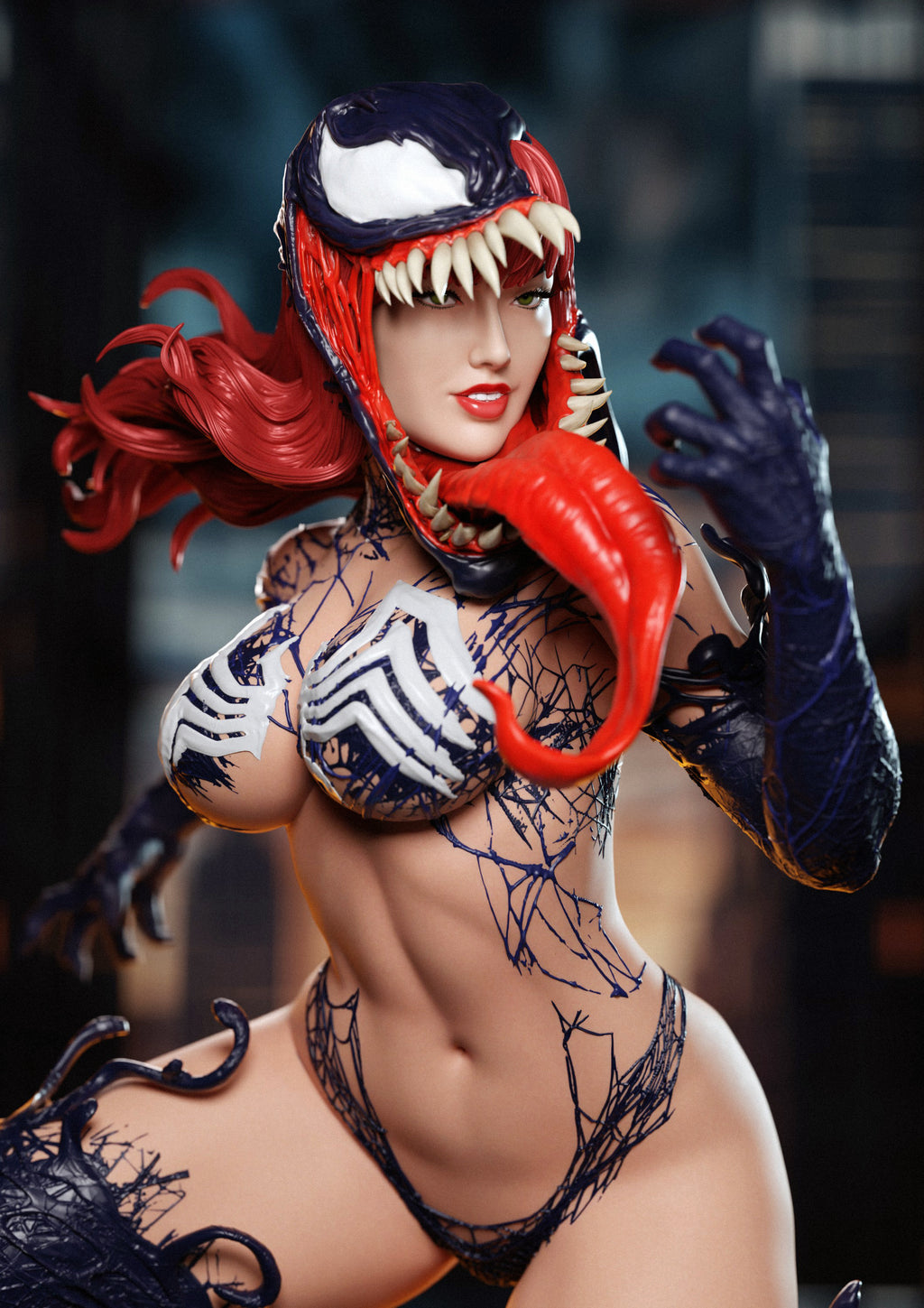 MJ Venomized Figur !!!BEMALT!!! -Fan Art-3D Druck- Maßstab 1:6