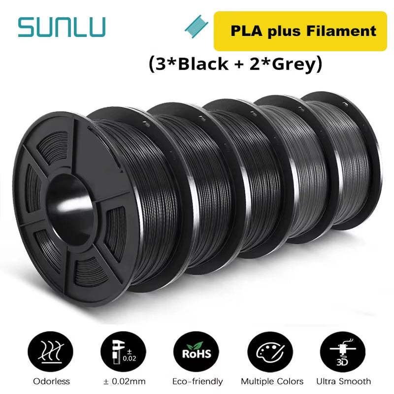 5KG 3D Filament PLA/PLA PLUS/PETG/ABS Filamnet 1.75Mm 5Roll 1KG Neatly Wound 3D Printer Filament for 3D Printer