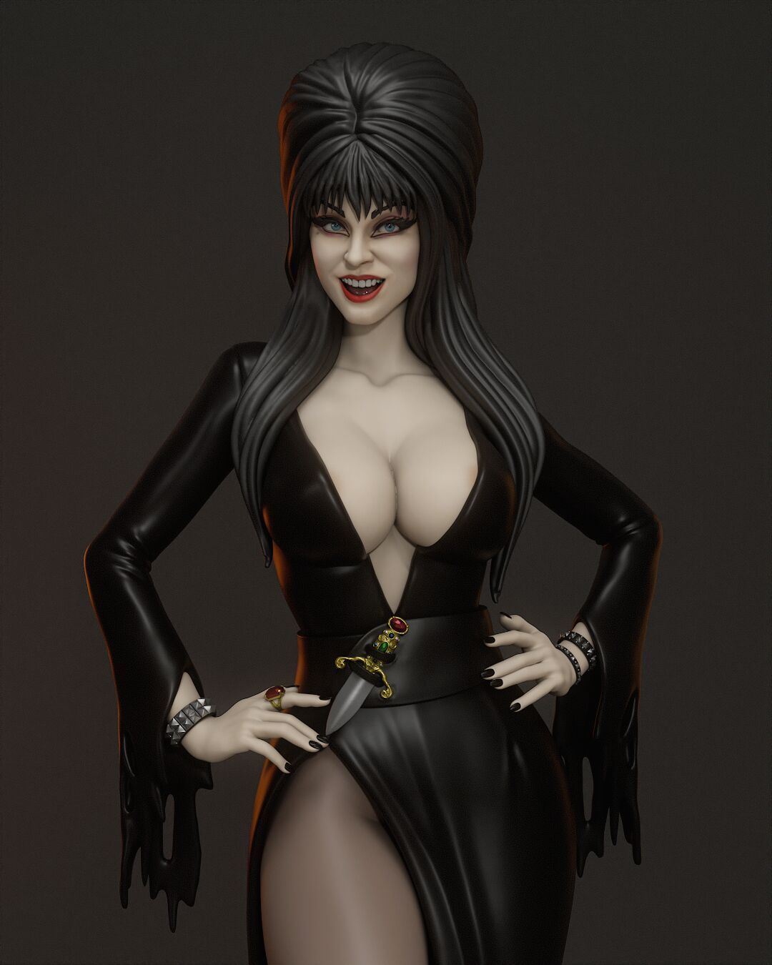 Elvira Figur !!!BEMALT!!! -Fan Art-3D Druck- Maßstab 1:6