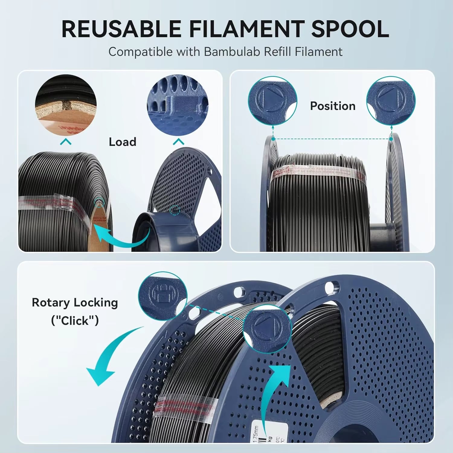 1KG PLA/PETG/PLA plus Filament 1.75Mm 1KG without Tray 3D Printer Filament for 3D Printer& 3D Pen，Refll Filament