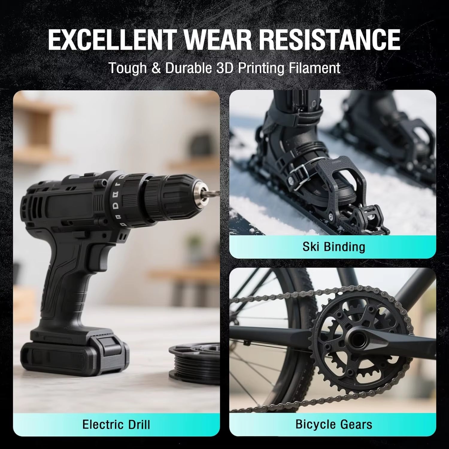 PA12-CF 3D Filament 1.75Mm Carbon Fiber-Textured Nylon Filament for Industrial Parts&3D Printer ,0.5KG/1KG Spool