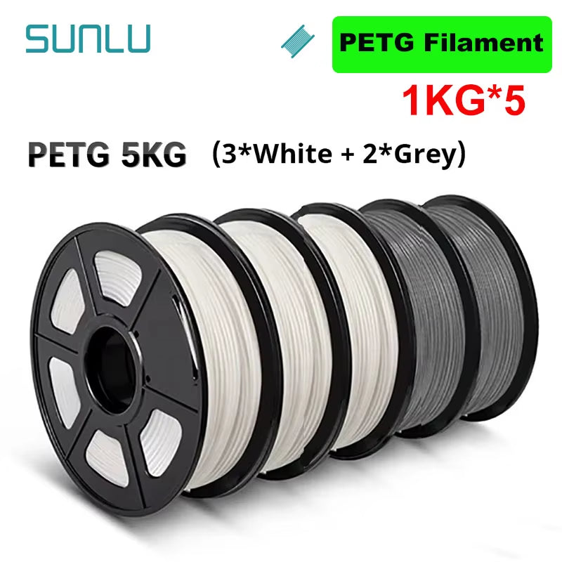 5KG 3D Filament PLA/PLA PLUS/PETG/ABS Filamnet 1.75Mm 5Roll 1KG Neatly Wound 3D Printer Filament for 3D Printer