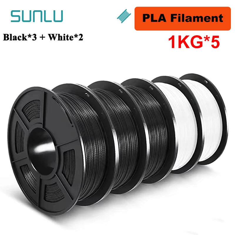 5KG 3D Filament PLA/PLA PLUS/PETG/ABS Filamnet 1.75Mm 5Roll 1KG Neatly Wound 3D Printer Filament for 3D Printer