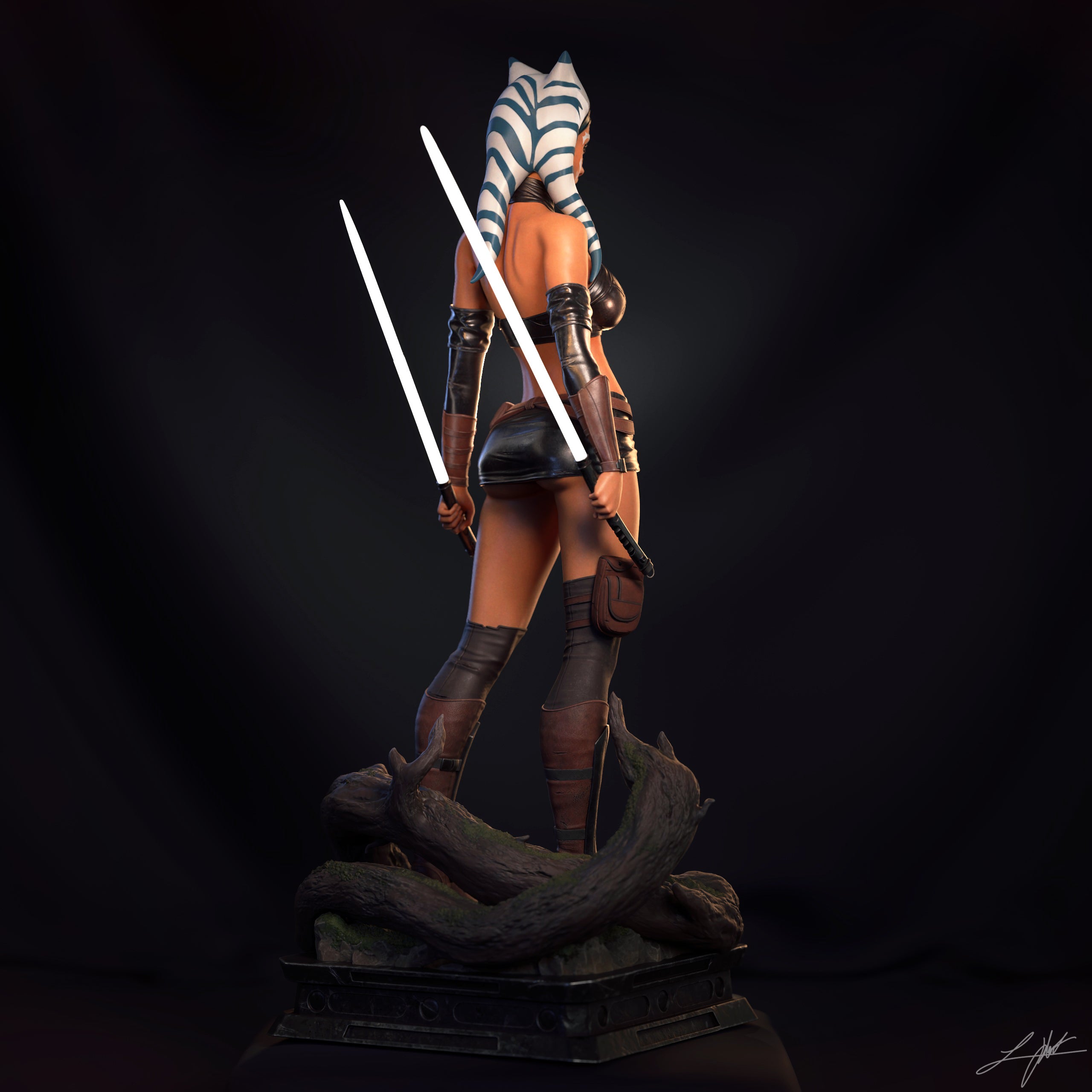 Ahsoka Tano Figur BEMALT -Fan Art-3D Druck- Maßstab 1:6