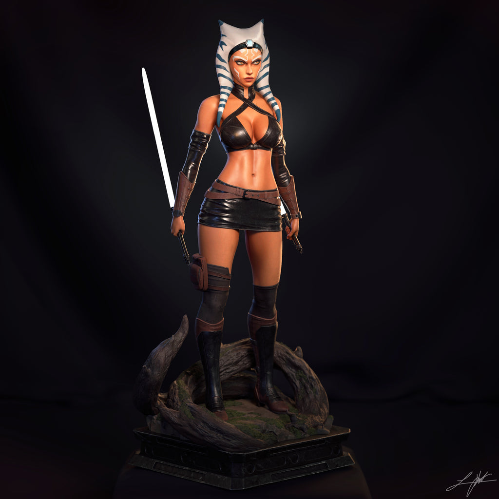 Ahsoka Tano Figur BEMALT -Fan Art-3D Druck- Maßstab 1:6
