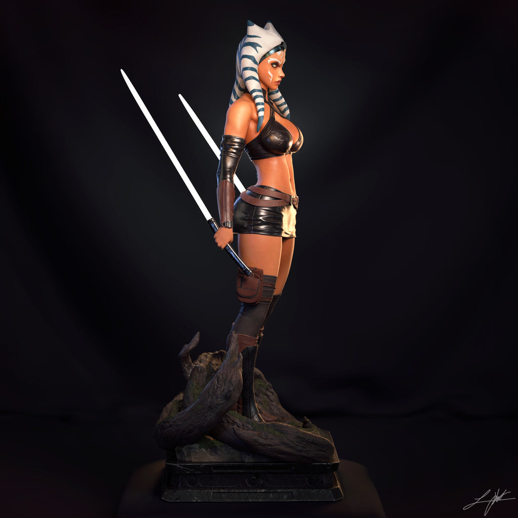 Ahsoka Tano Figur BEMALT -Fan Art-3D Druck- Maßstab 1:6