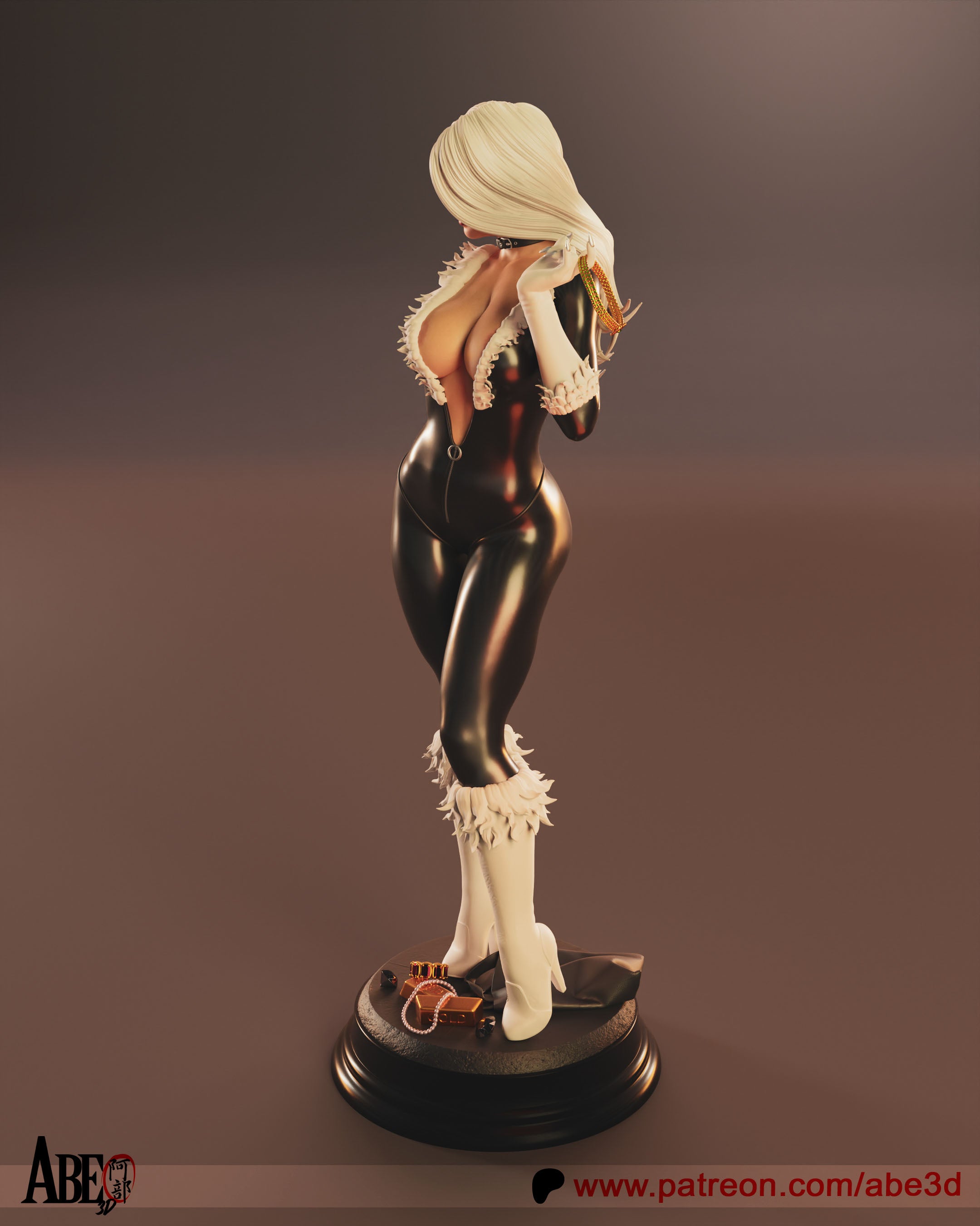 Black Cat Figur BEMALT -Fan Art-3D Druck- Maßstab 1:6