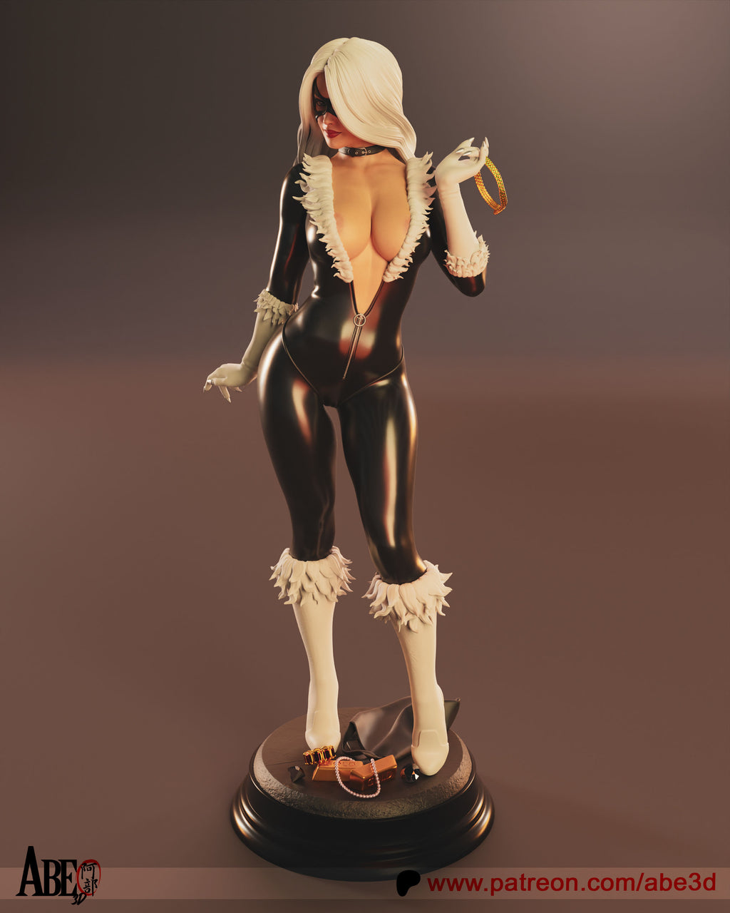 Black Cat Figur BEMALT -Fan Art-3D Druck- Maßstab 1:6