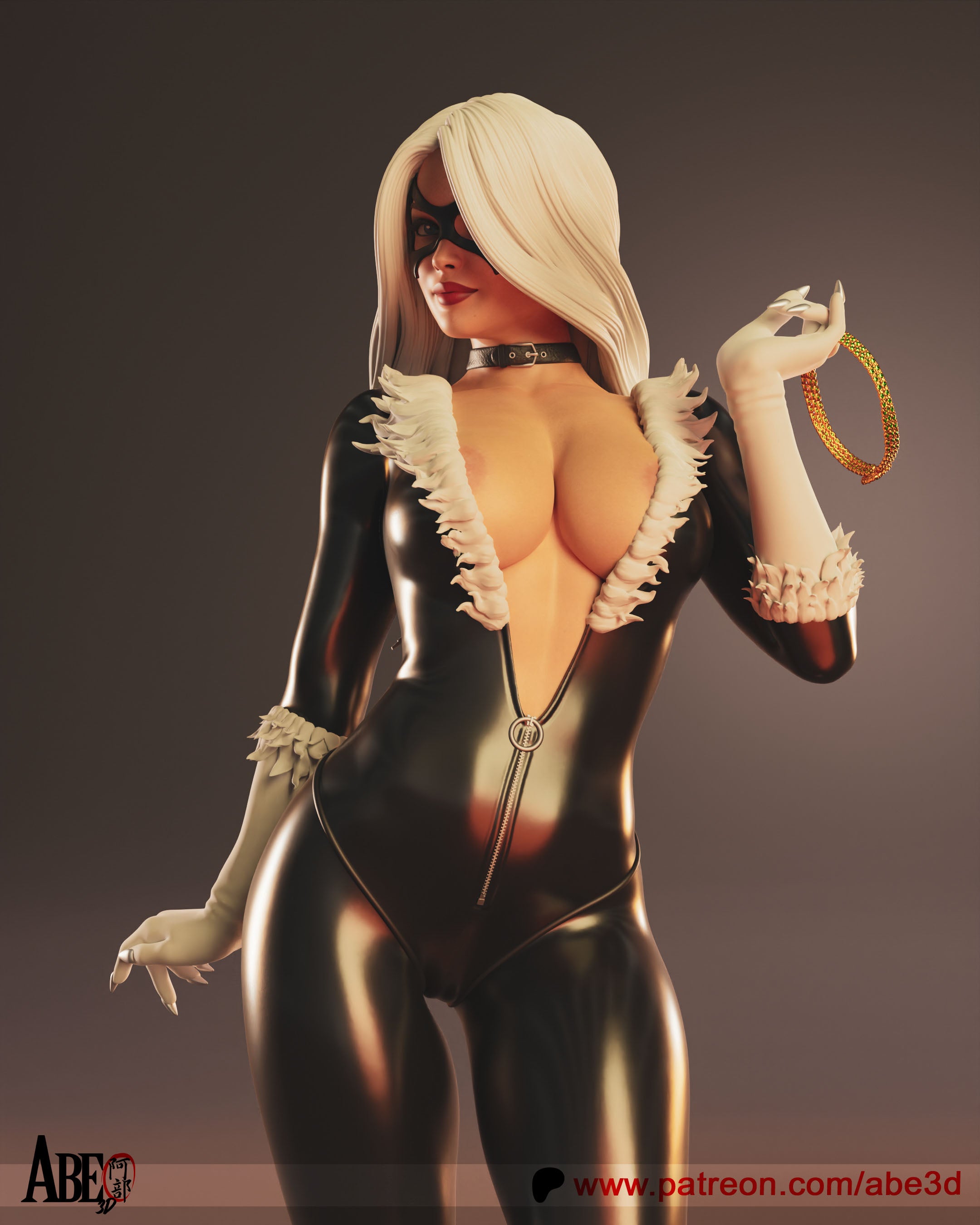 Black Cat Figur BEMALT -Fan Art-3D Druck- Maßstab 1:6