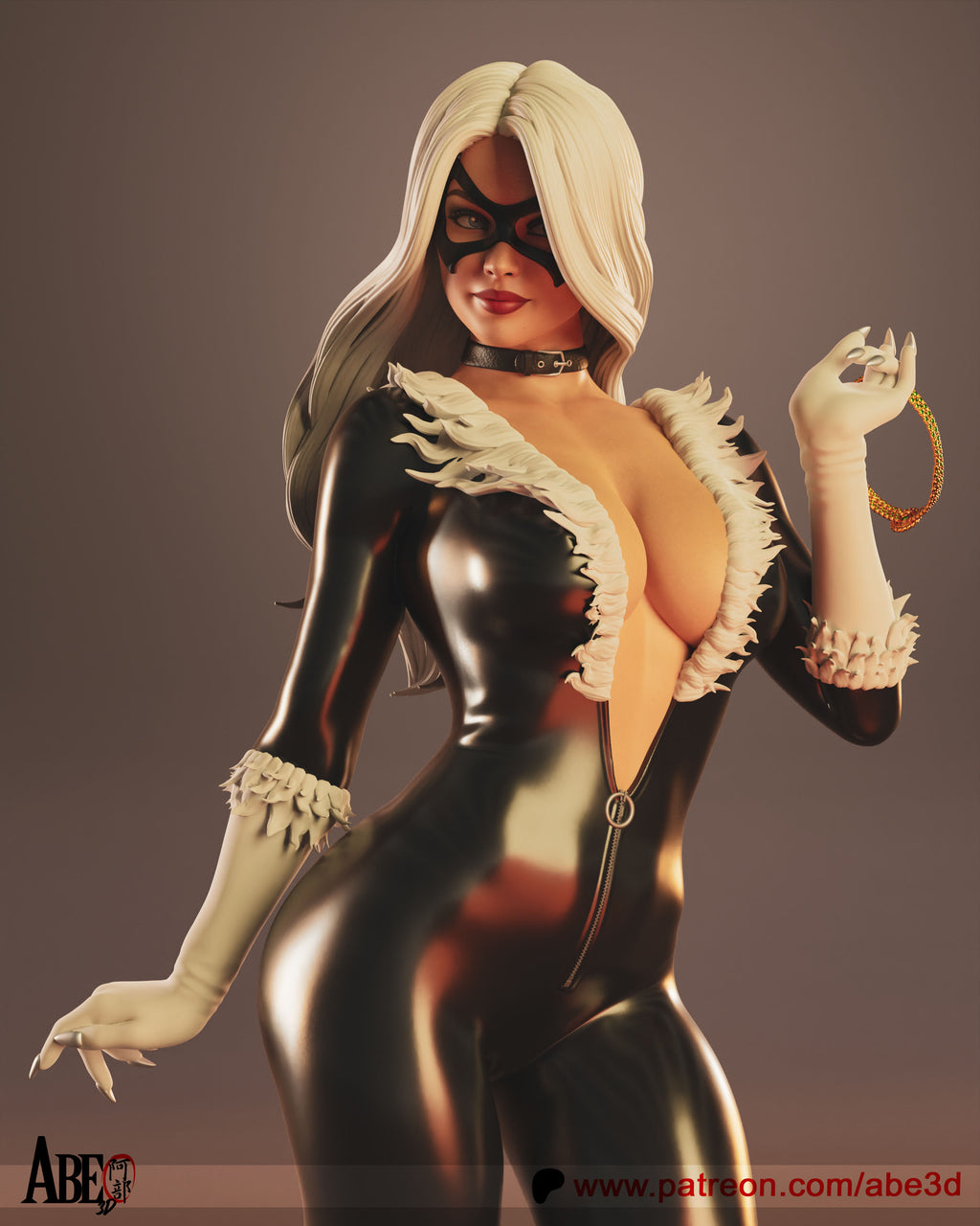 Black Cat Figur BEMALT -Fan Art-3D Druck- Maßstab 1:6