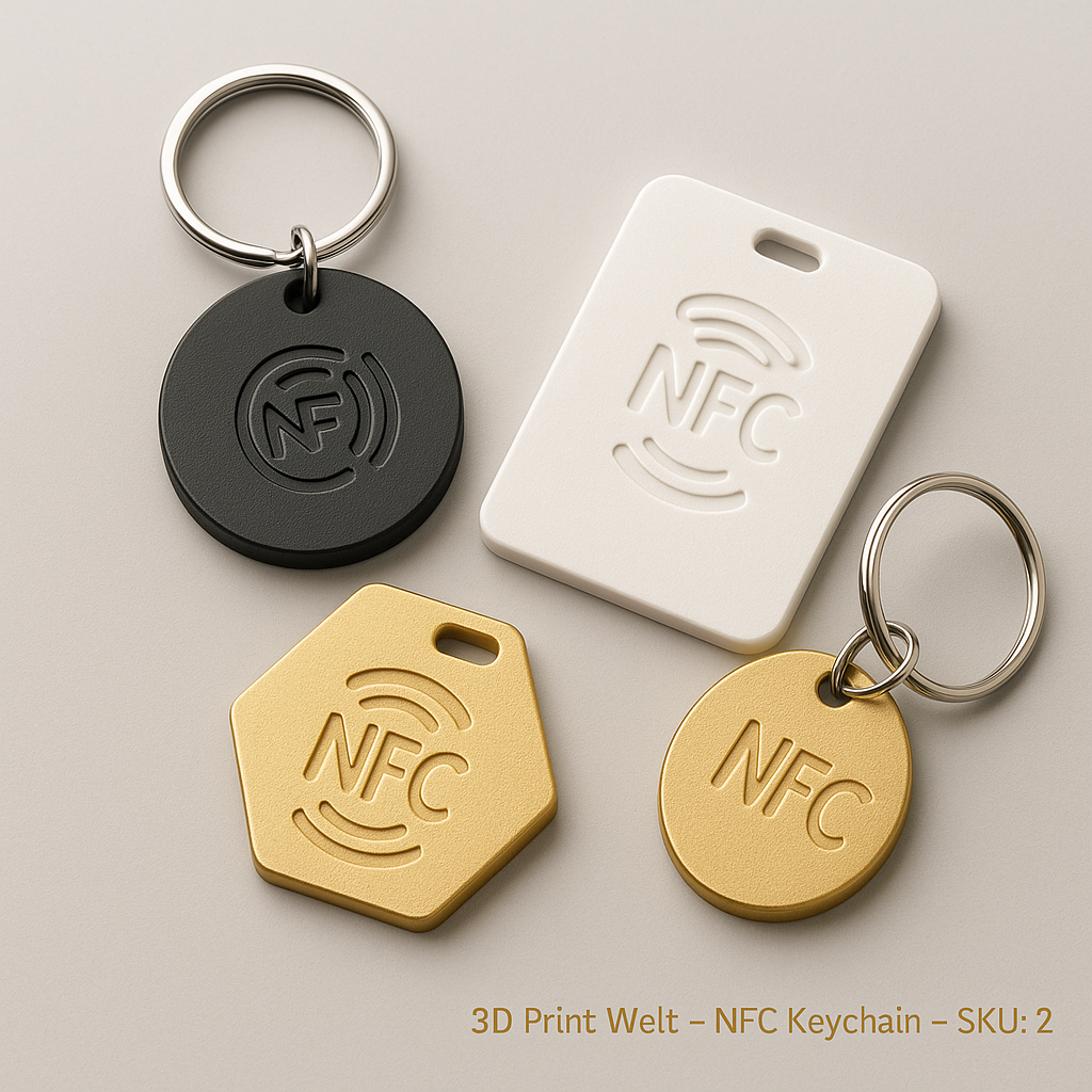 NFC-Schlüsselanhänger mit Ihrem Logo – Logodesign INKLUSIVE - 50 Stück