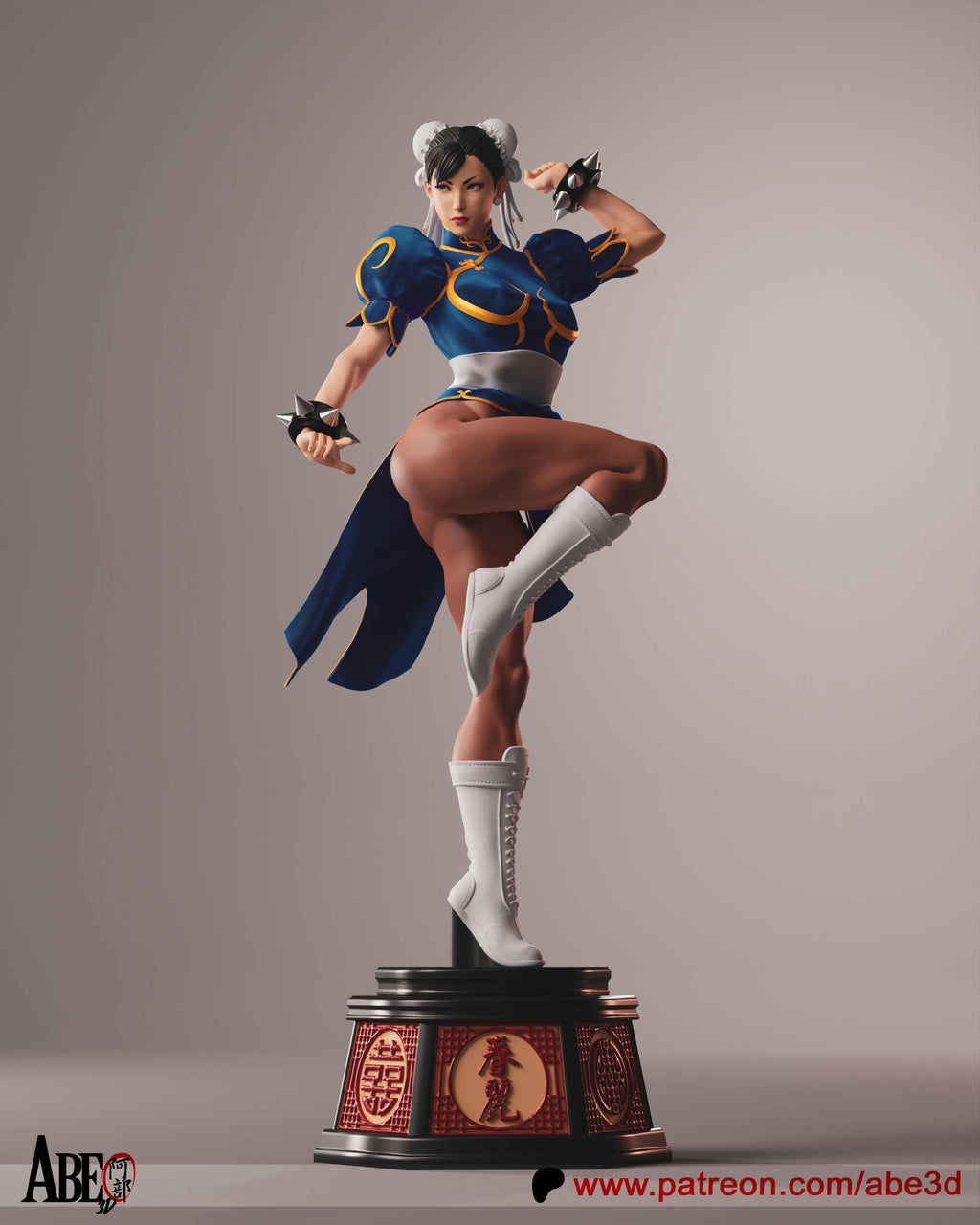 Chun- Li Figur !!!BEMALT!!!-Fan Art-3D Druck-Maßstab 1:6