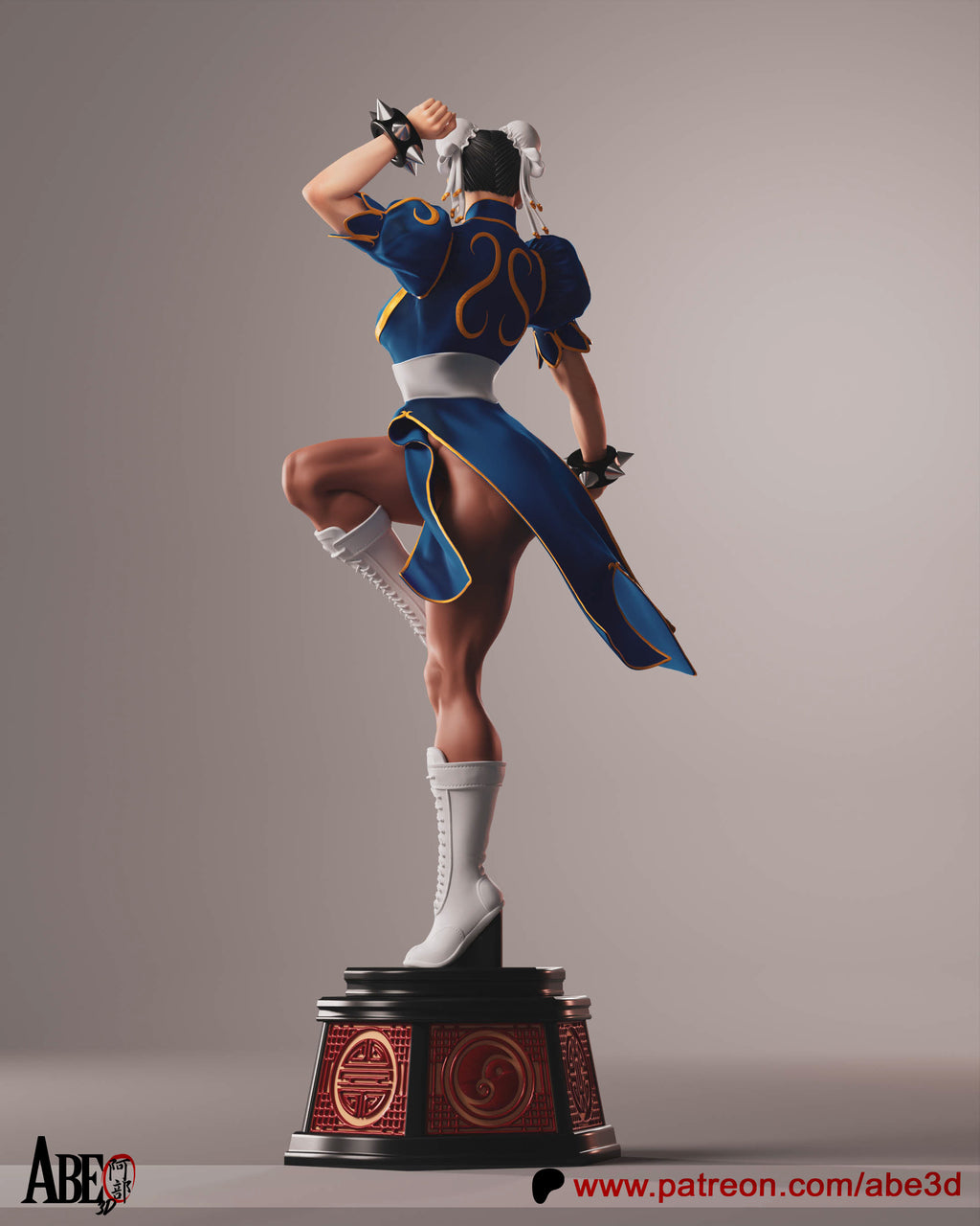 Chun- Li Figur !!!BEMALT!!!-Fan Art-3D Druck-Maßstab 1:6