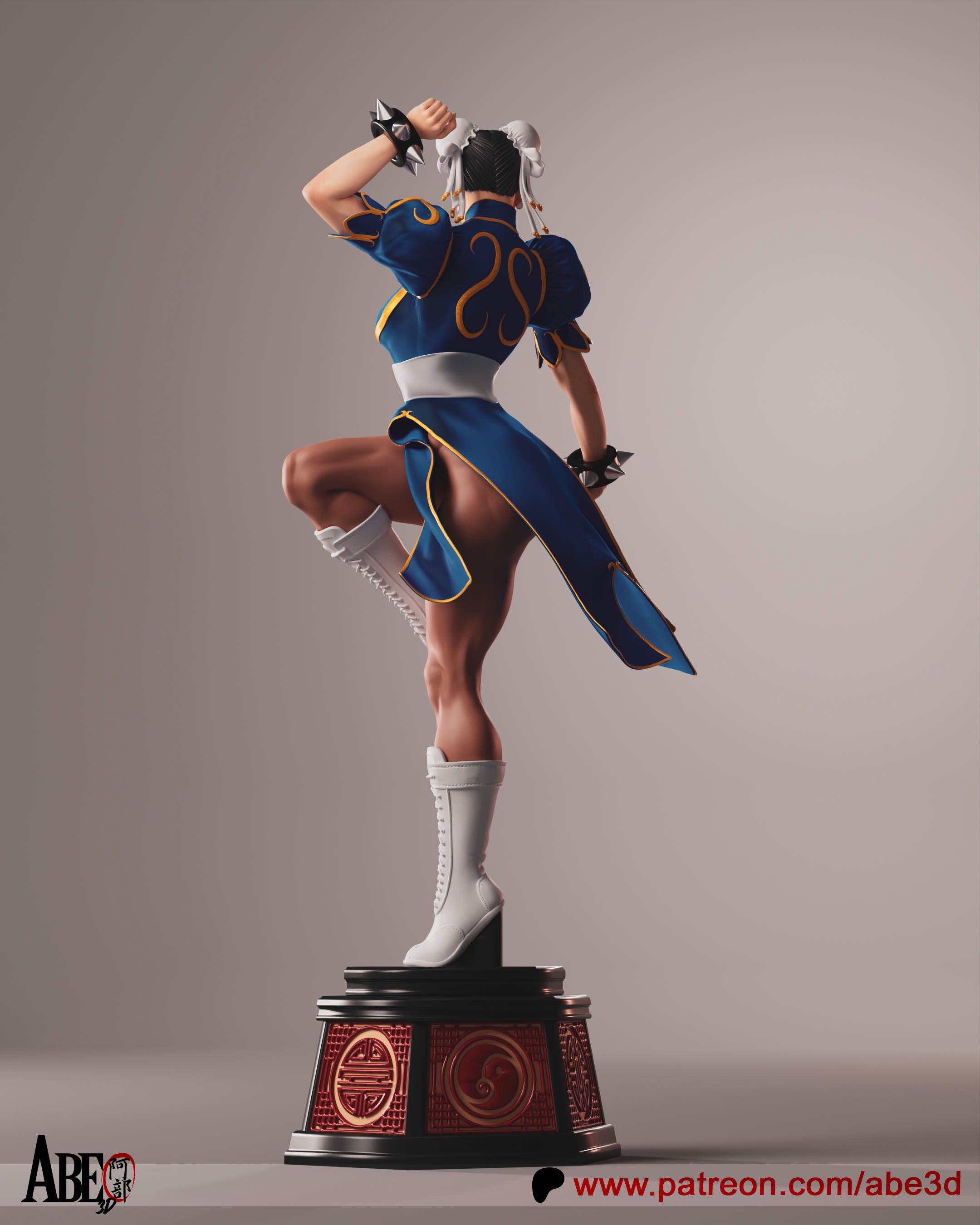 Chun- Li Figur !!!BEMALT!!!-Fan Art-3D Druck-Maßstab 1:6