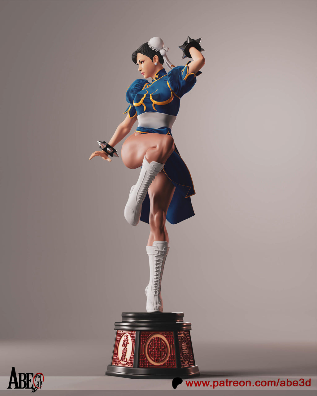 Chun- Li Figur !!!BEMALT!!!-Fan Art-3D Druck-Maßstab 1:6