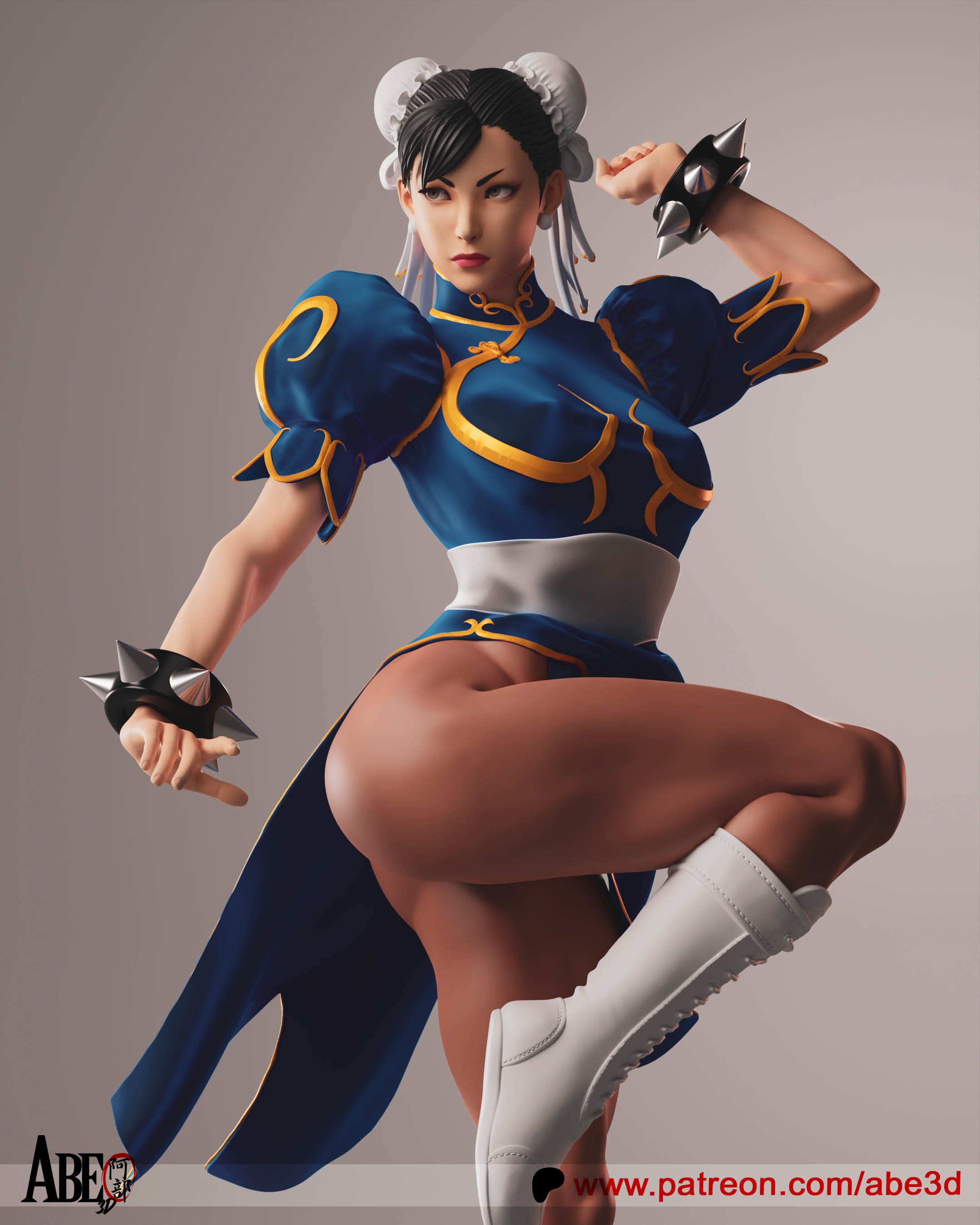 Chun- Li Figur !!!BEMALT!!!-Fan Art-3D Druck-Maßstab 1:6