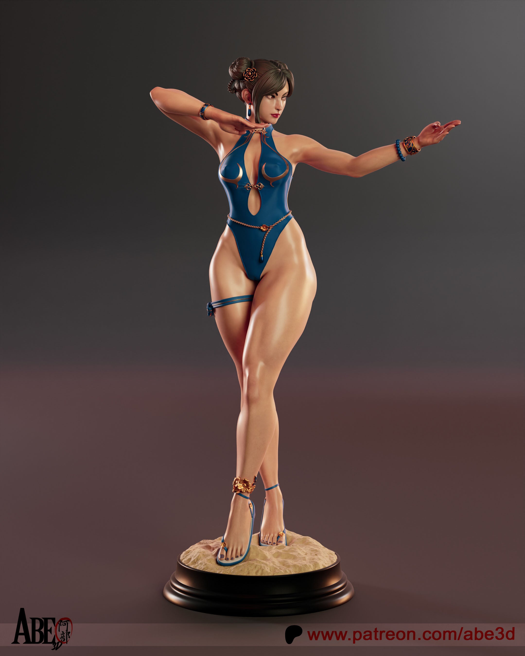 Chun Li SF6 Figur !!!BEMALT!!! -Fan Art-3D Druck- Maßstab 1:6
