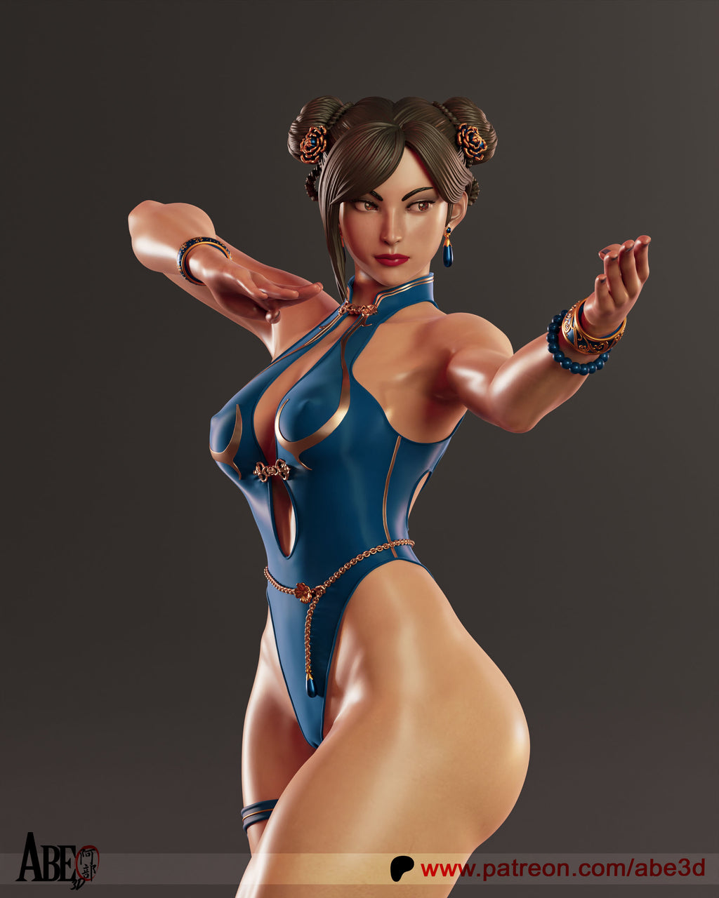 Chun Li SF6 Figur !!!BEMALT!!! -Fan Art-3D Druck- Maßstab 1:6