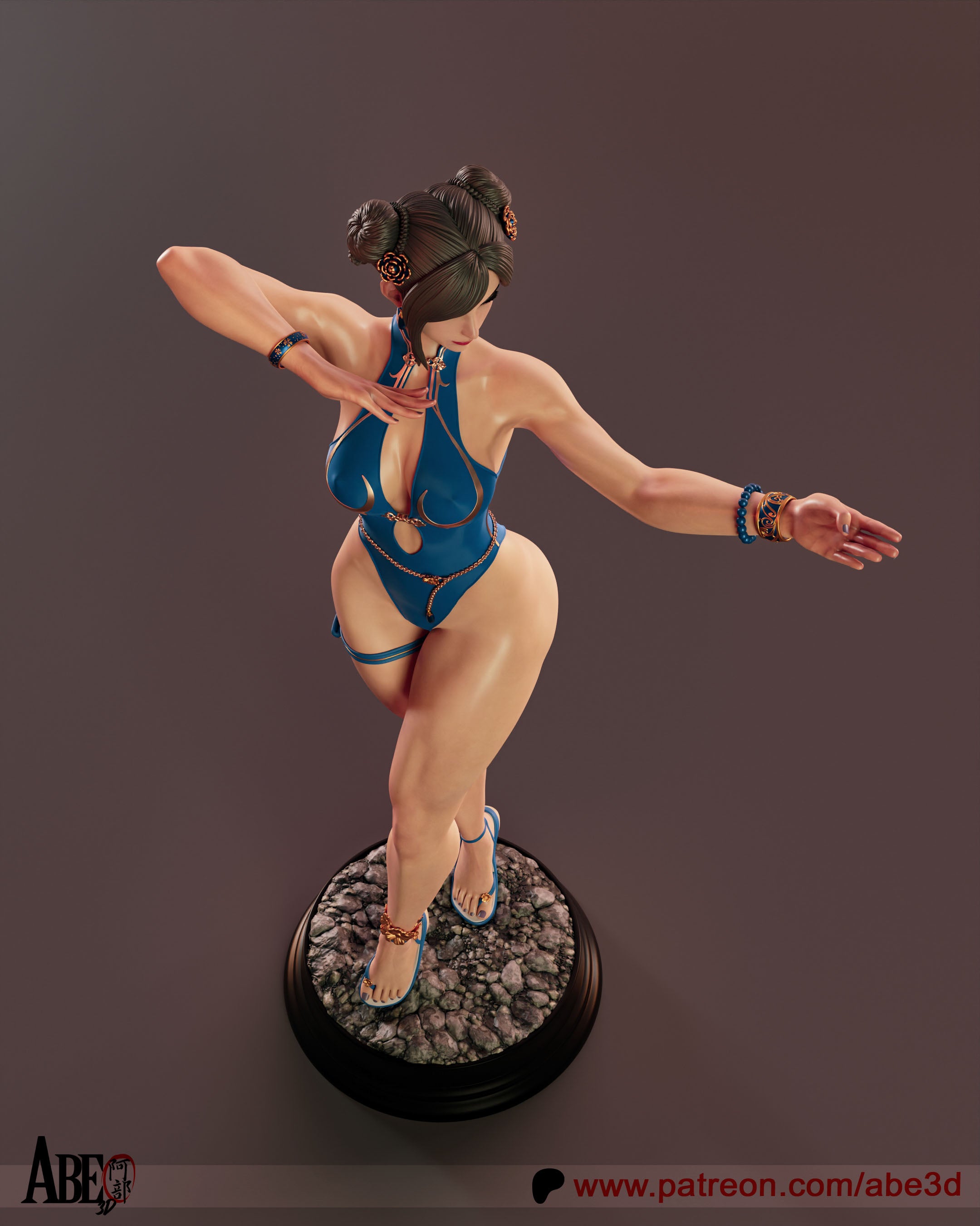 Chun Li SF6 Figur !!!BEMALT!!! -Fan Art-3D Druck- Maßstab 1:6