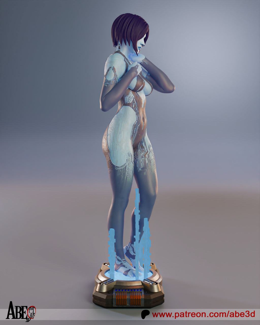Cortana Figur !!!BEMALT!!! -Fan Art-3D Druck- Maßstab 1:6