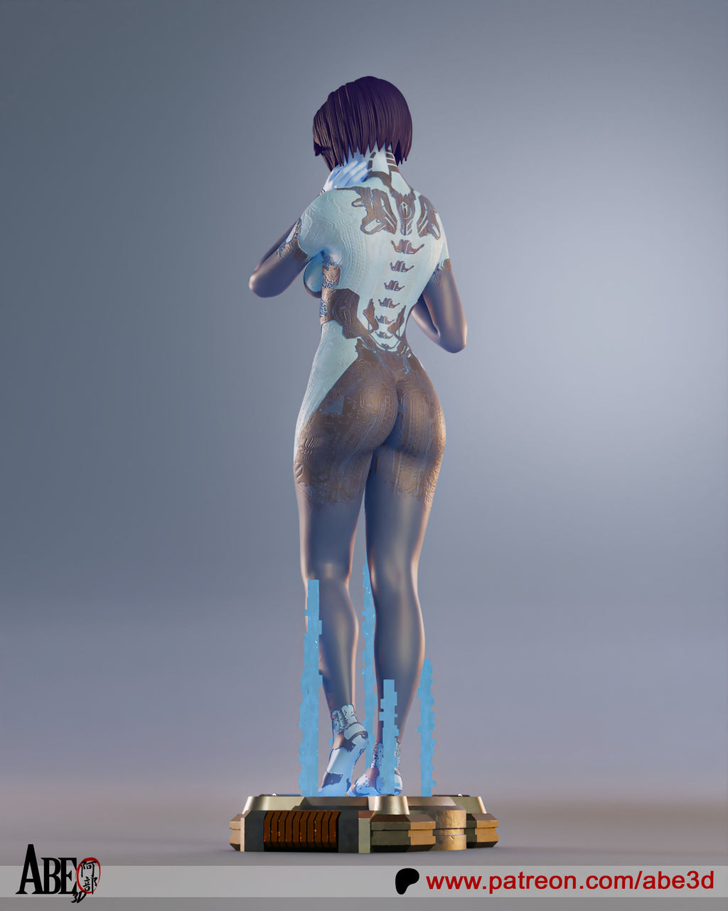 Cortana Figur !!!BEMALT!!! -Fan Art-3D Druck- Maßstab 1:6