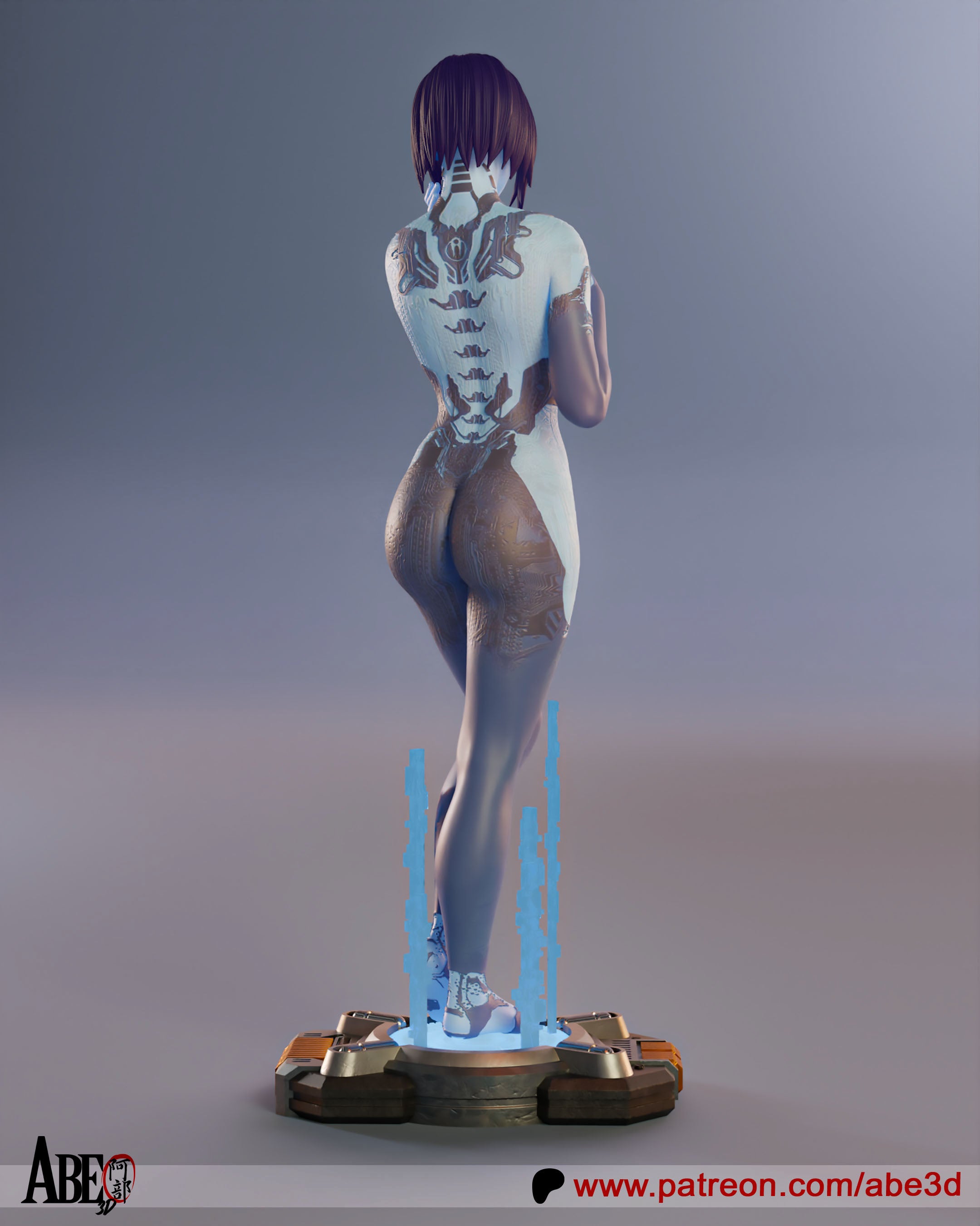 Cortana Figur !!!BEMALT!!! -Fan Art-3D Druck- Maßstab 1:6