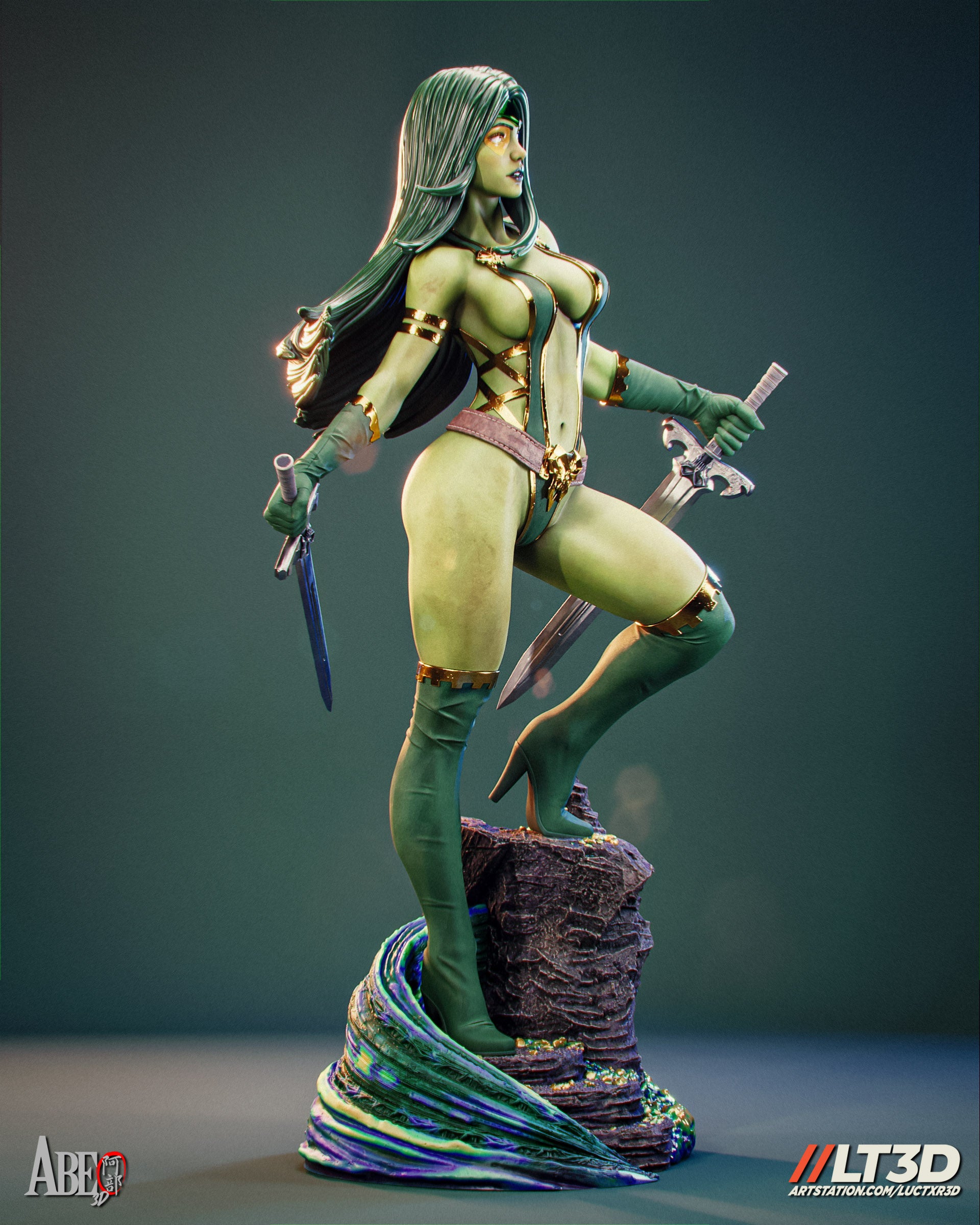 Gamora Figur !!!BEMALT!!! -Fan Art-3D Druck- Maßstab 1:6