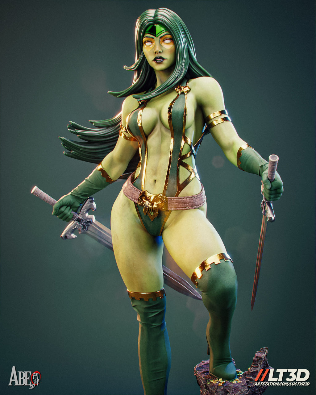 Gamora Figur !!!BEMALT!!! -Fan Art-3D Druck- Maßstab 1:6