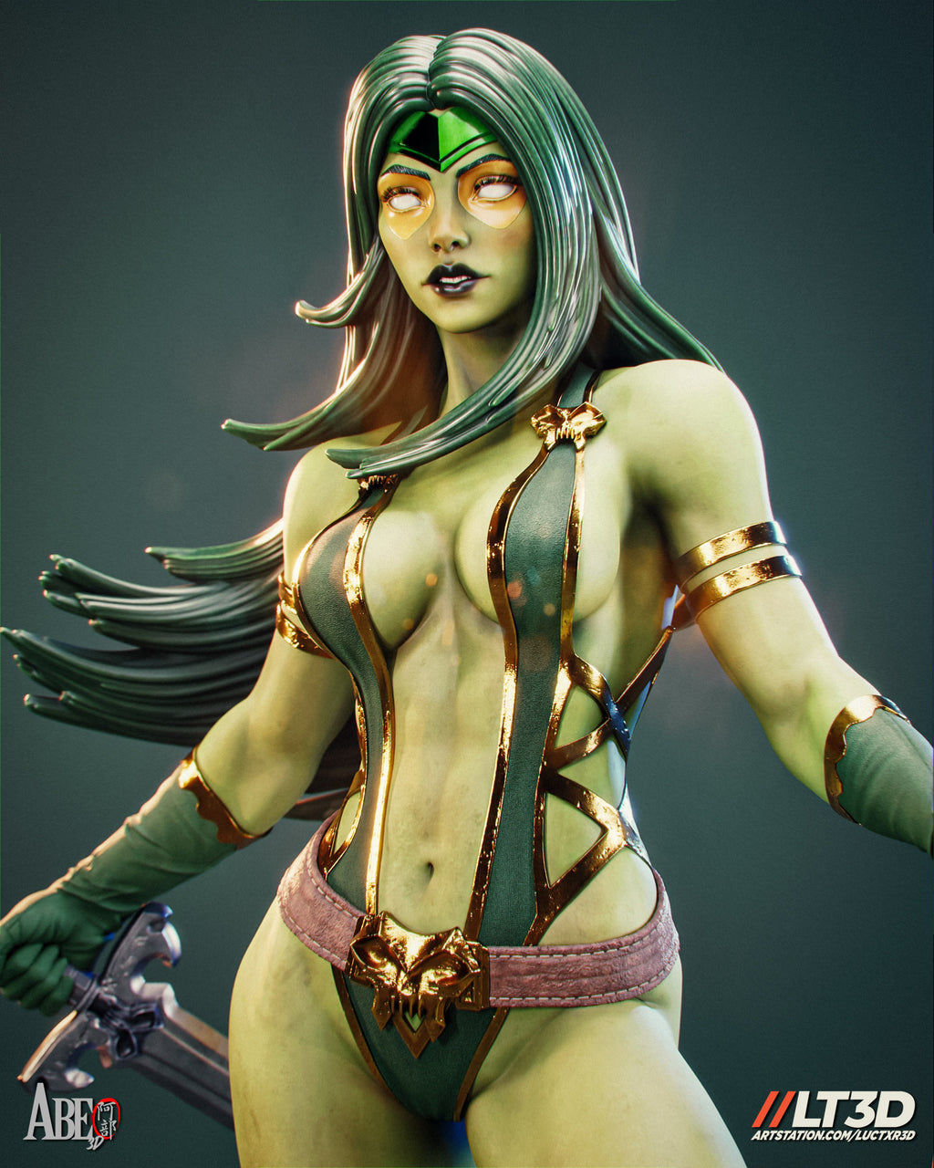 Gamora Figur !!!BEMALT!!! -Fan Art-3D Druck- Maßstab 1:6