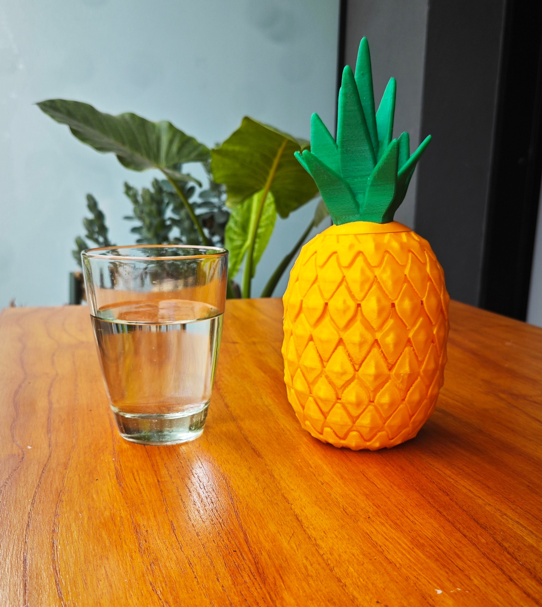 ANANAS COASTER – Untersetzer-Set im Ananas-Look mit Dose/Deckel (3D-Druck)