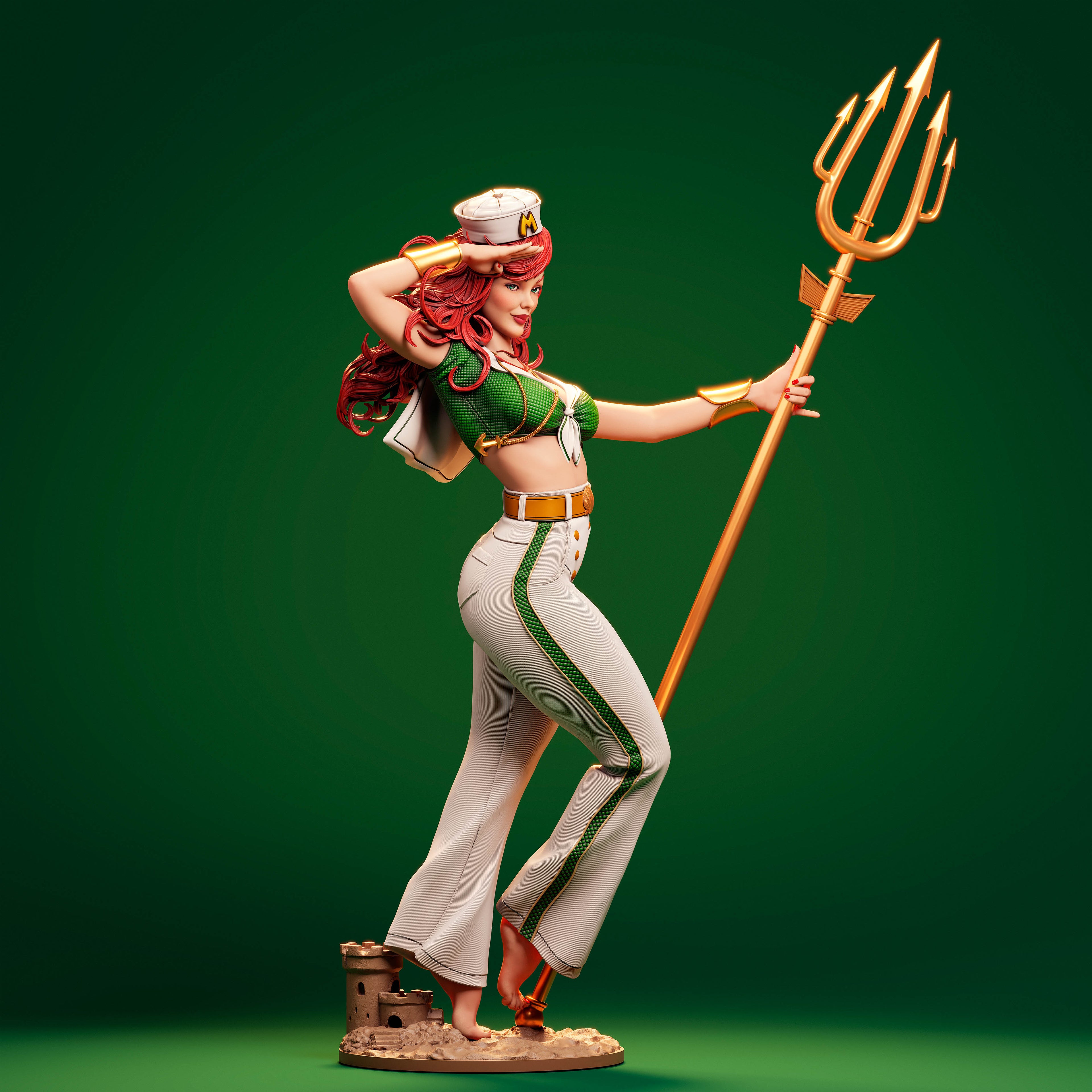 Mera Bombshell Figur !!!BEMALT!!! -Fan Art-3D Druck- Maßstab 1:6