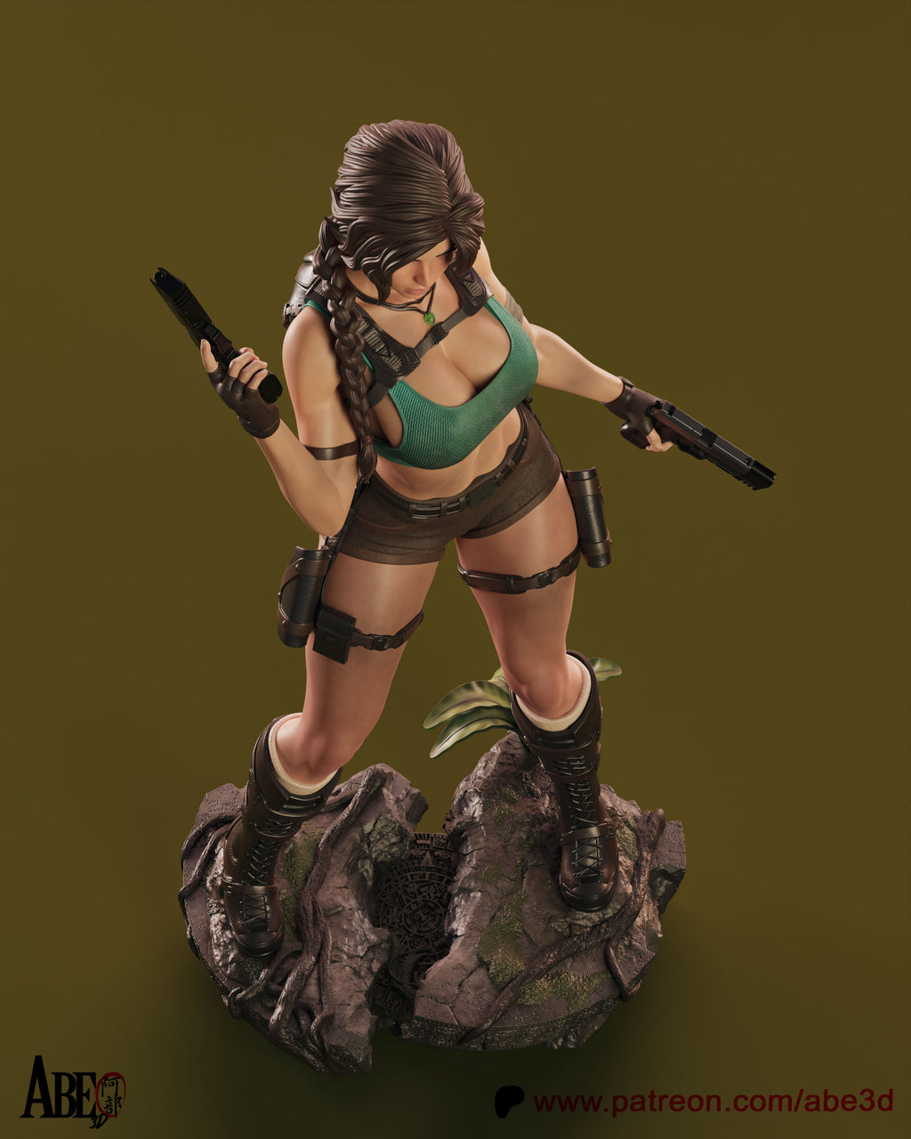 Lara Croft Figur !!!BEMALT!!! -Fan Art-3D Druck- Maßstab 1:6