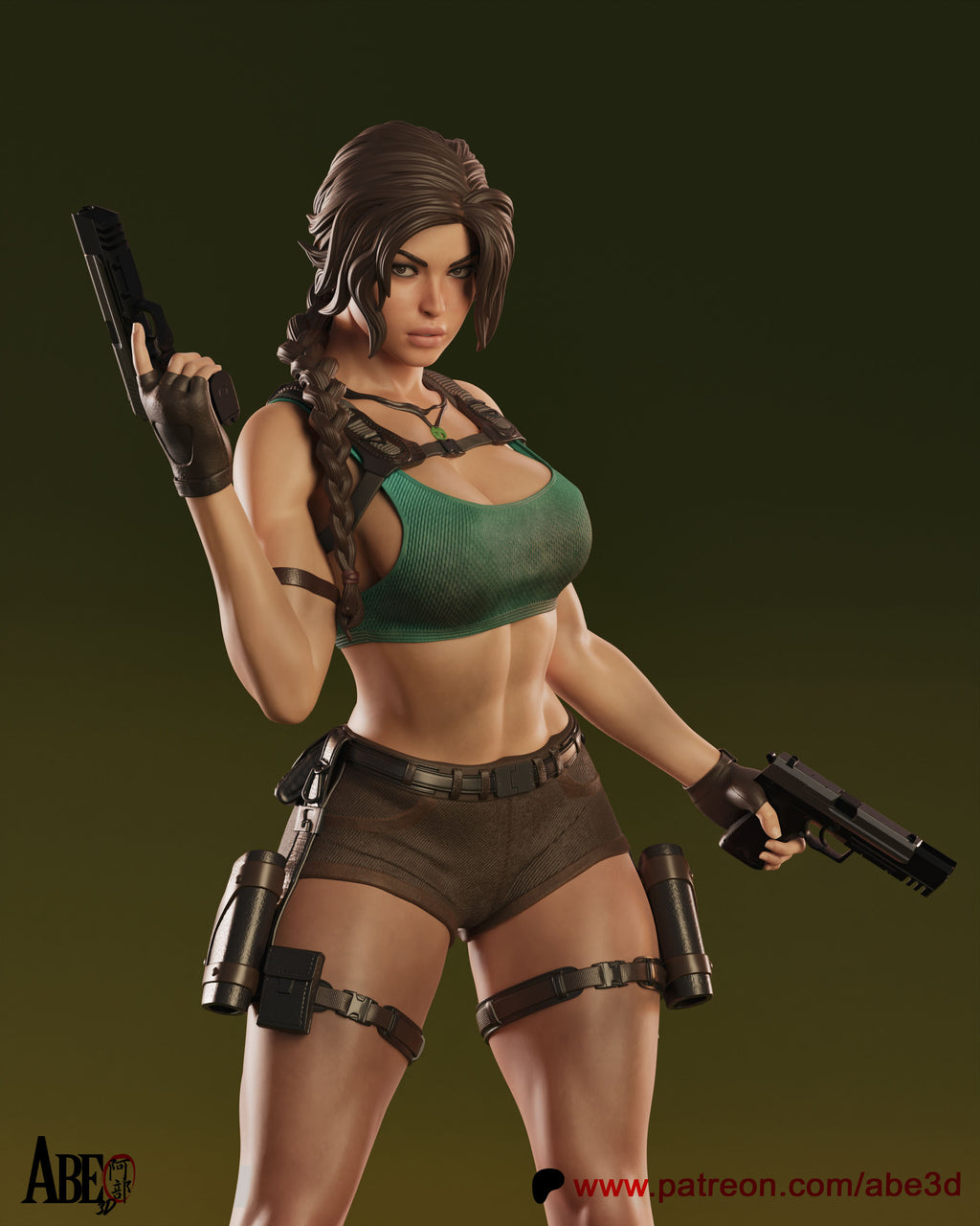 Lara Croft Figur !!!BEMALT!!! -Fan Art-3D Druck- Maßstab 1:6