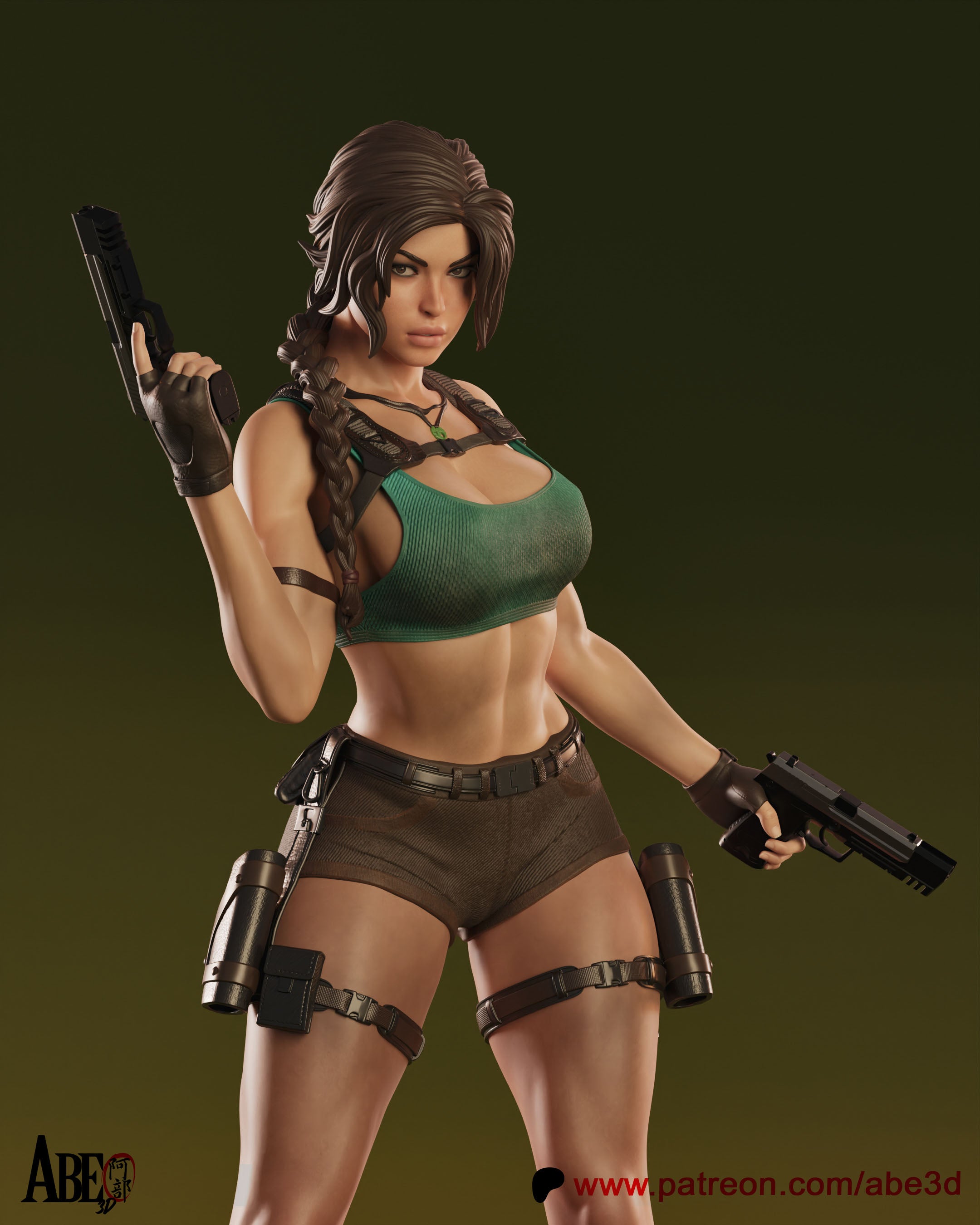 Lara Croft Figur !!!BEMALT!!! -Fan Art-3D Druck- Maßstab 1:6