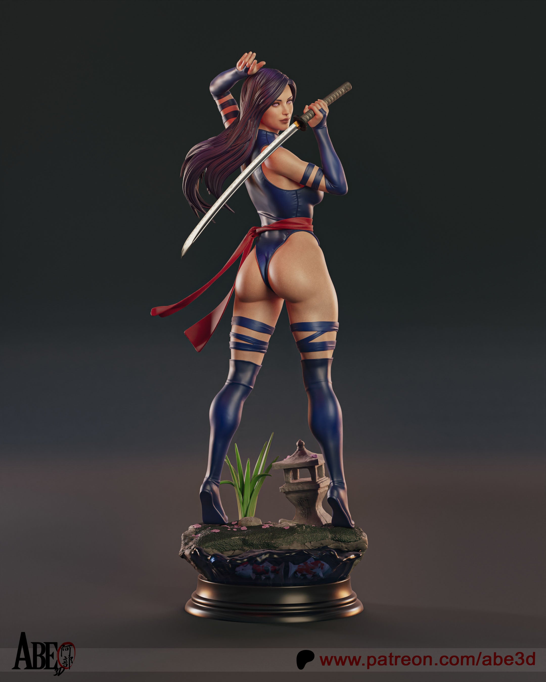 Psylocke Figur !!!BEMALT!!! -Fan Art-3D Druck- Maßstab 1:6