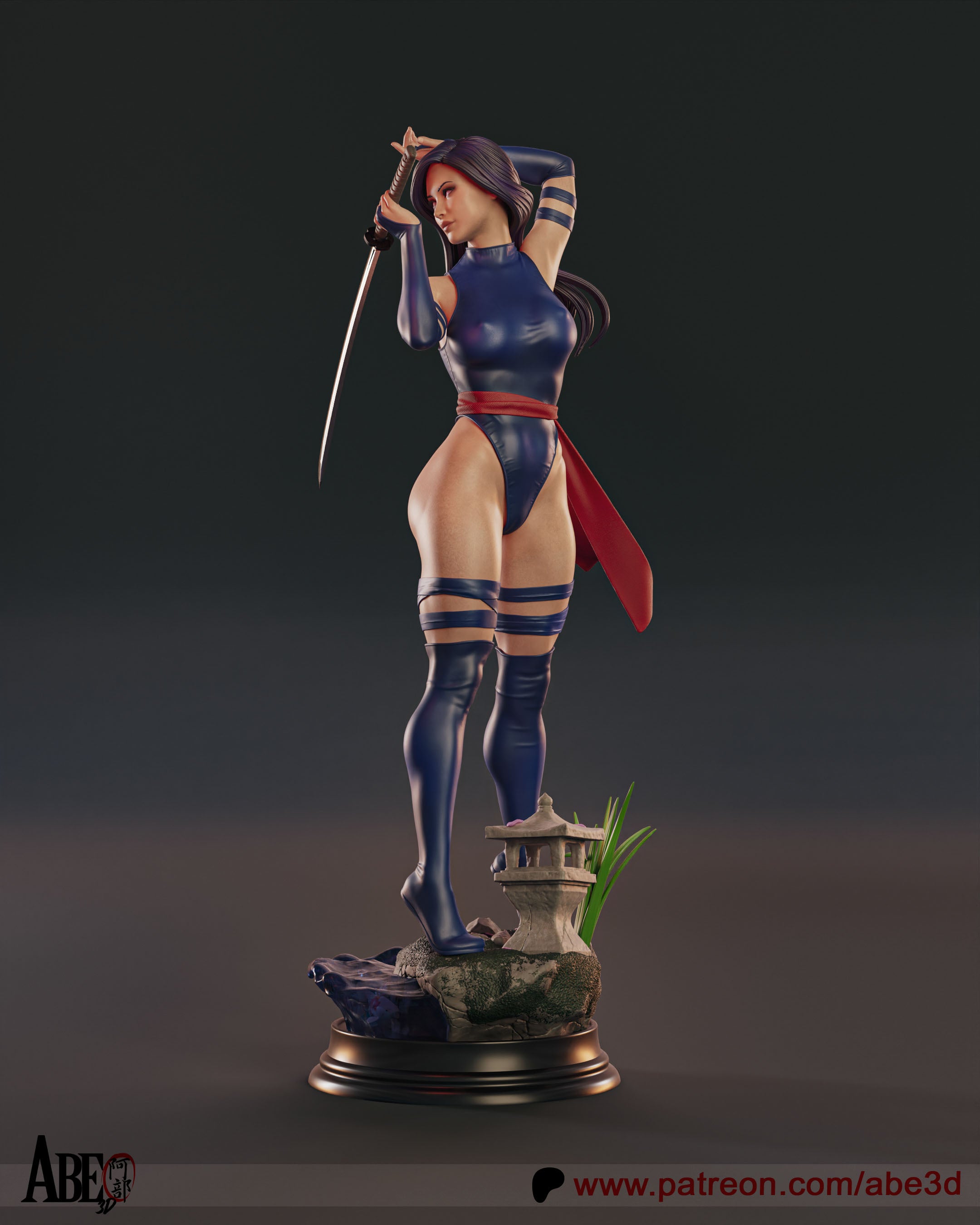 Psylocke Figur !!!BEMALT!!! -Fan Art-3D Druck- Maßstab 1:6