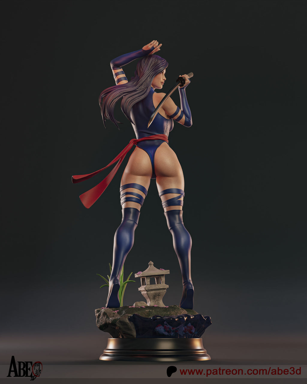 Psylocke Figur !!!BEMALT!!! -Fan Art-3D Druck- Maßstab 1:6