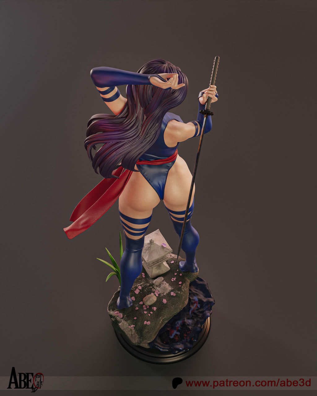Psylocke Figur !!!BEMALT!!! -Fan Art-3D Druck- Maßstab 1:6