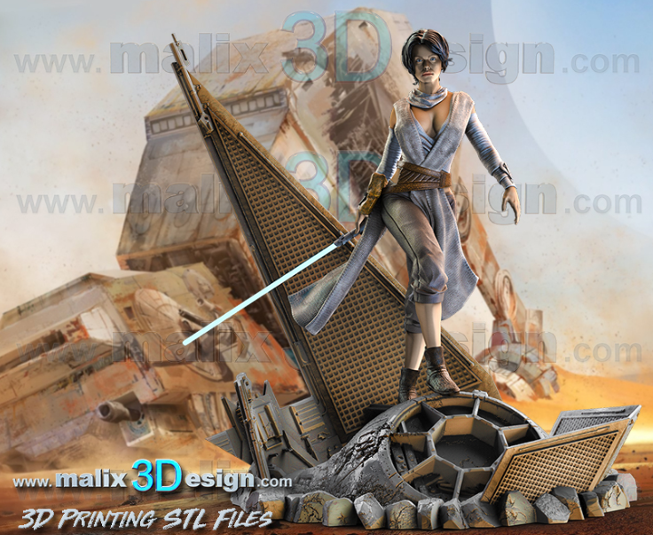 Rey Figur !!!BEMALT!!!-Fan Art-3D Druck- Maßstab 1:6