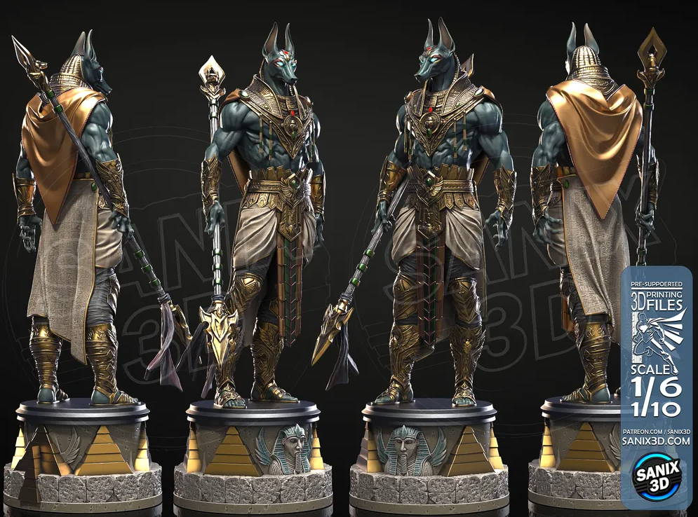 Anubis - Fan Art Figur !!!BEMALT!!!-Fan Art-3D Druck- Maßstab 1:6