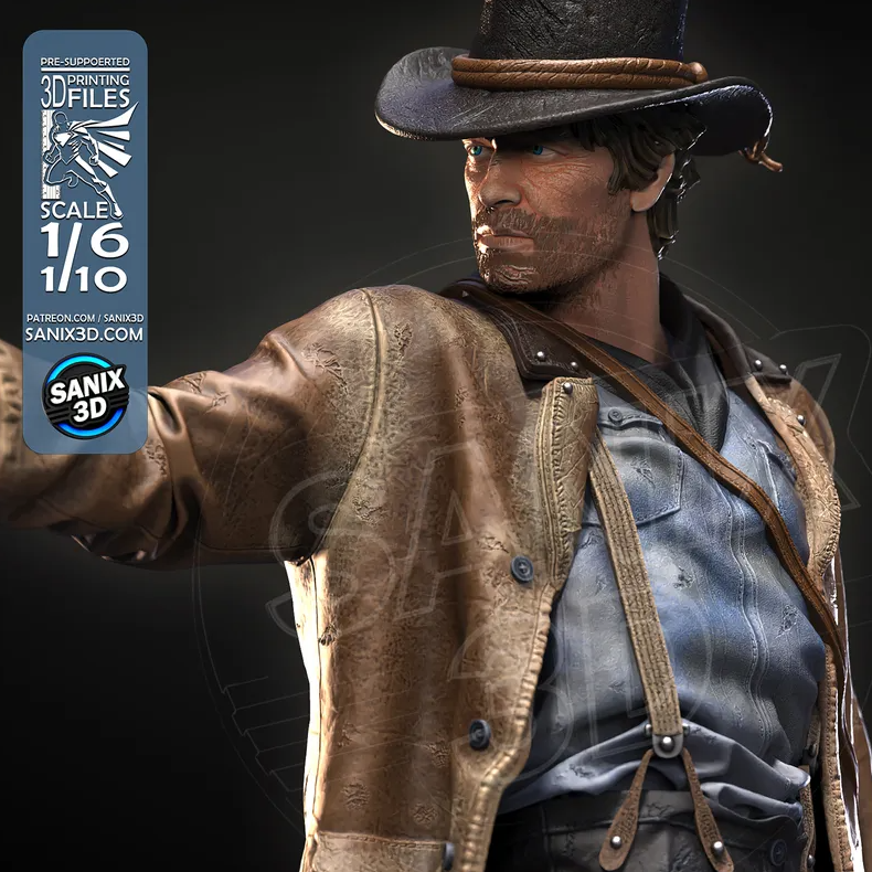 Arthur Morgan RDR2 - Fan Art Figur !!!BEMALT!!!-Fan Art-3D Druck- Maßstab 1:6