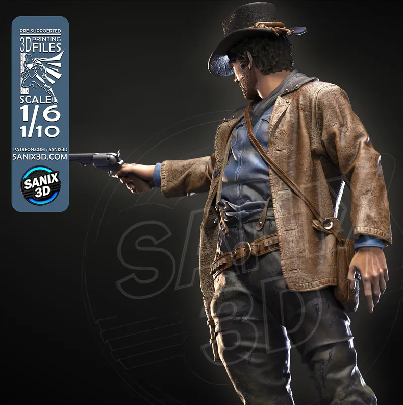 Arthur Morgan RDR2 - Fan Art Figur !!!BEMALT!!!-Fan Art-3D Druck- Maßstab 1:6