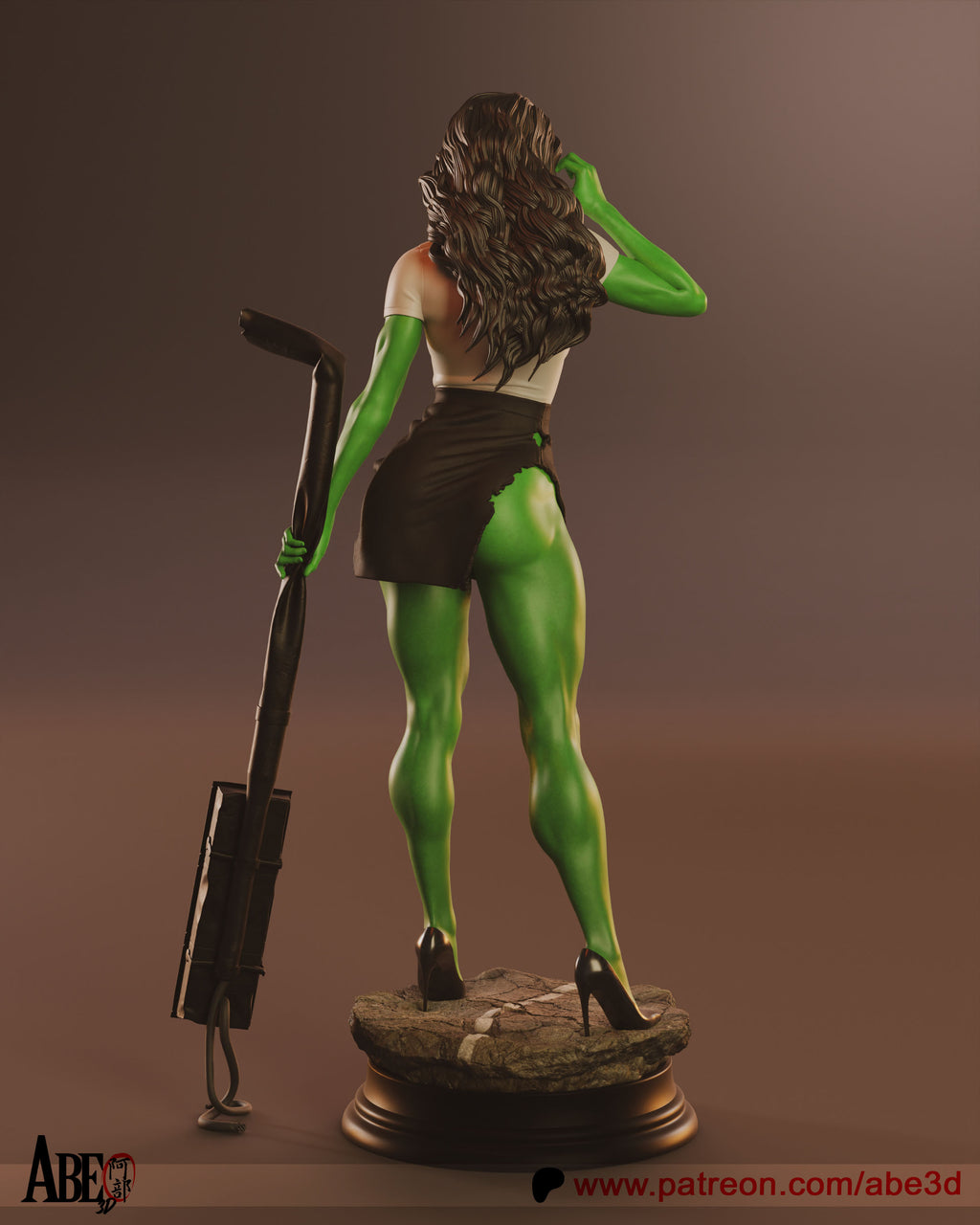 She-Hulk Figur !!!BEMALT!!! -Fan Art-3D Druck- Maßstab 1:6