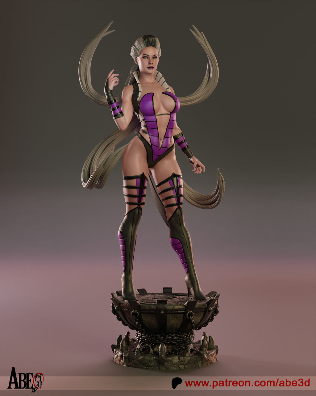 Sindel (Mortal Kombat) Figur BEMALT -Fan Art-3D Druck- Maßstab 1:6