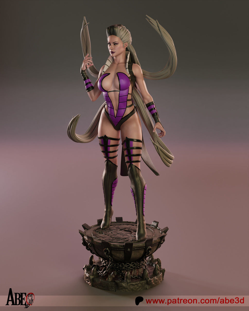 Sindel (Mortal Kombat) Figur BEMALT -Fan Art-3D Druck- Maßstab 1:6