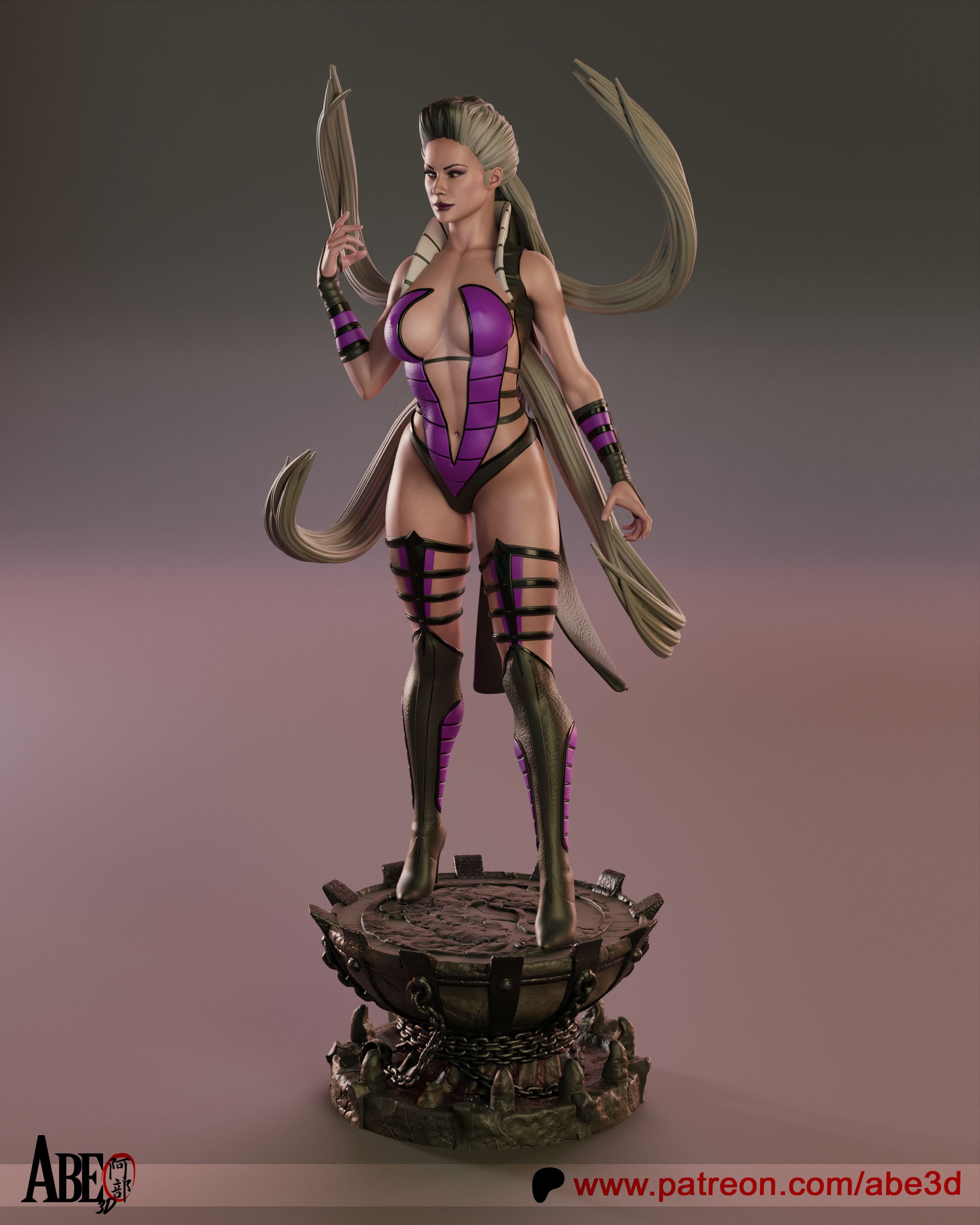 Sindel (Mortal Kombat) Figur BEMALT -Fan Art-3D Druck- Maßstab 1:6