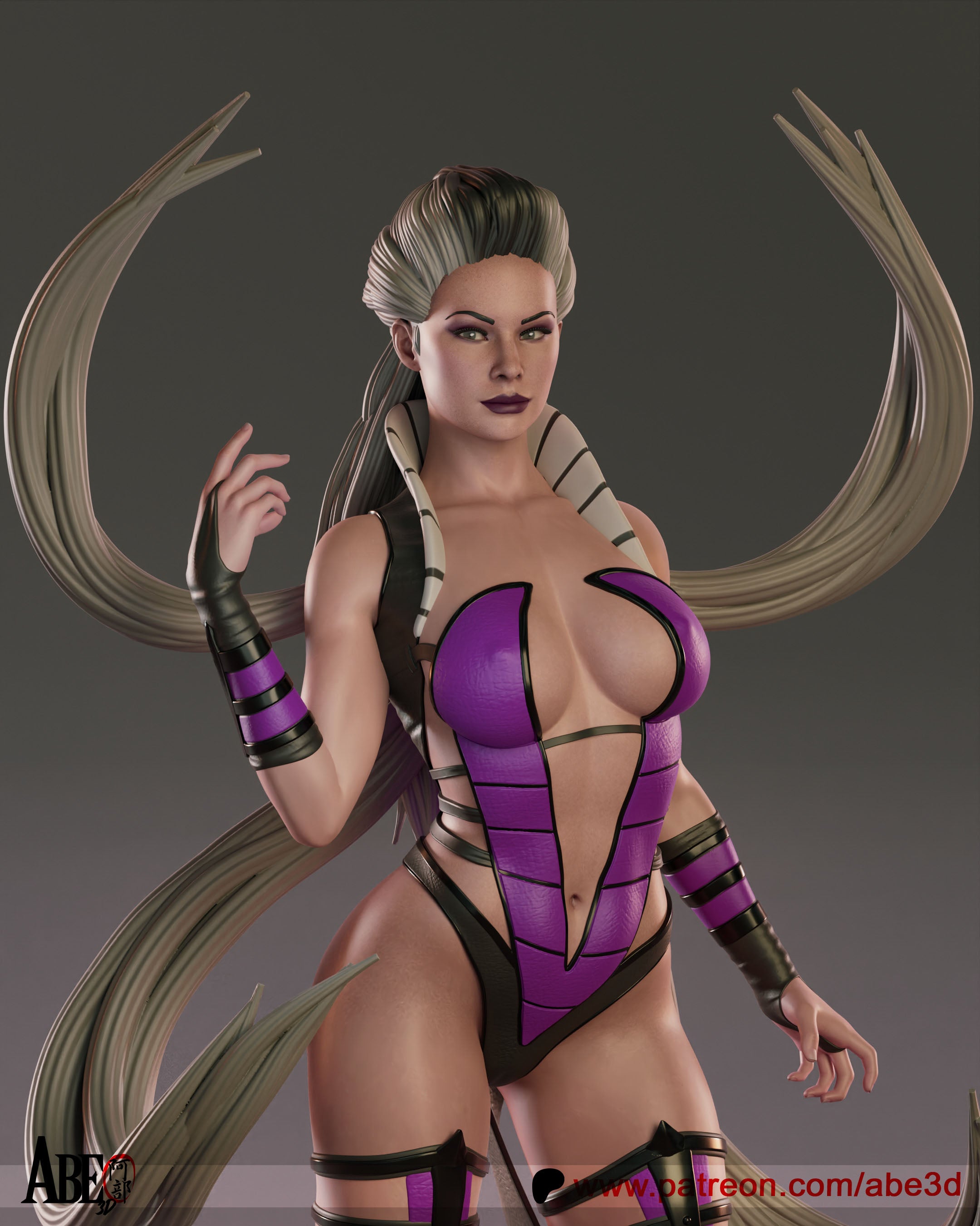 Sindel (Mortal Kombat) Figur BEMALT -Fan Art-3D Druck- Maßstab 1:6
