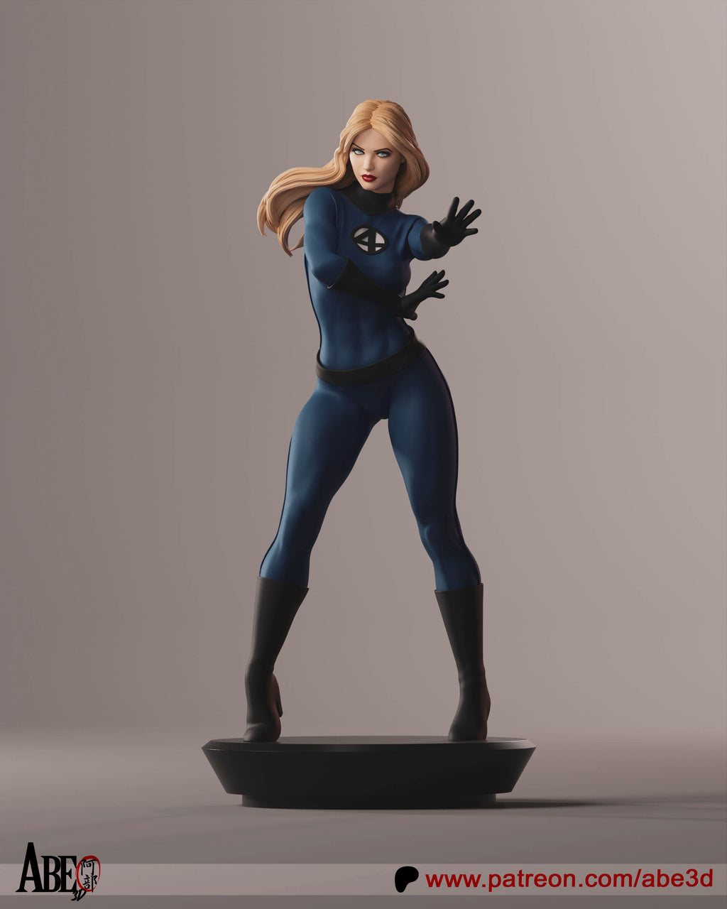 Sue Storm Figur !!!BEMALT!!! -Fan Art-3D Druck- Maßstab 1:6